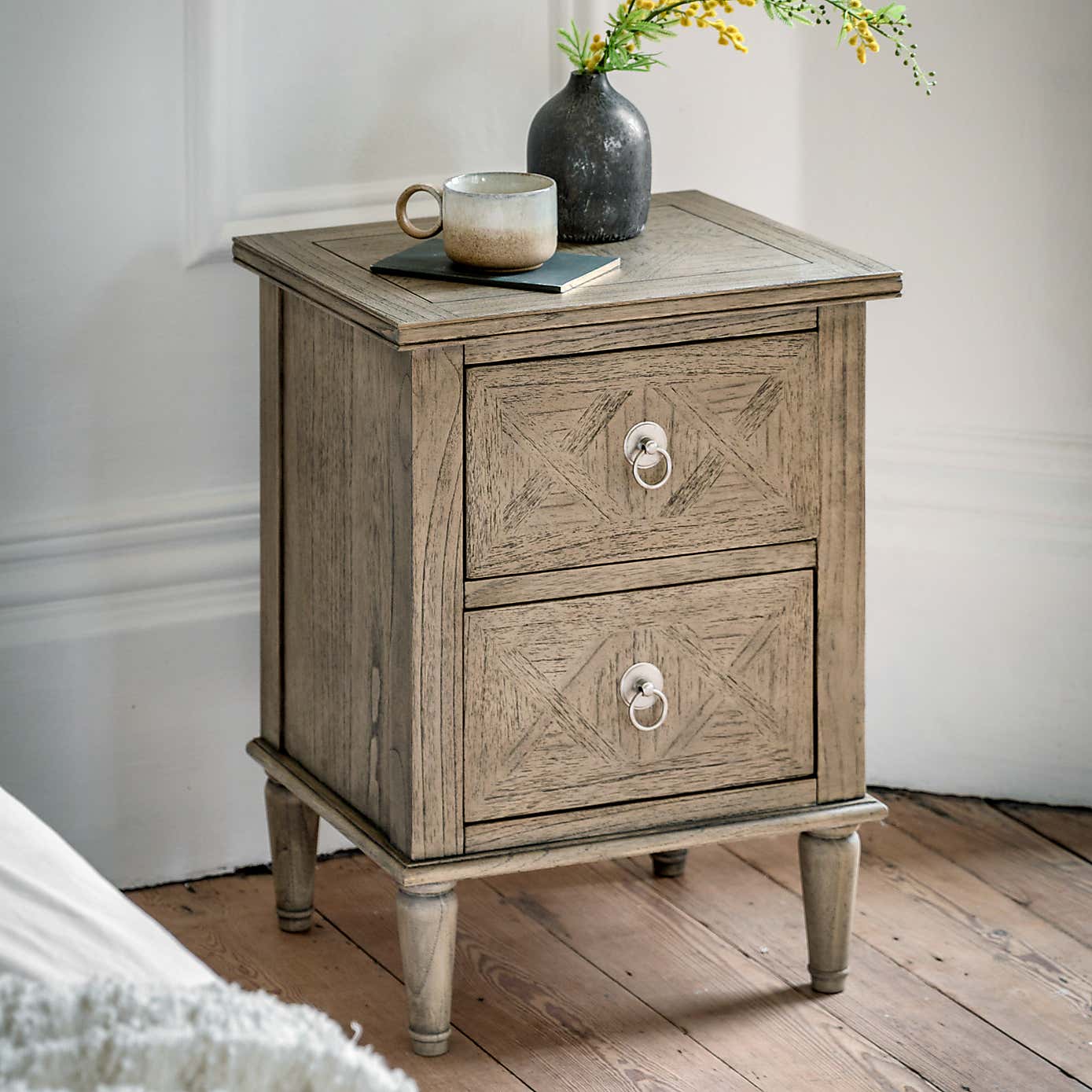 Modesto 2 Drawer Bedside Table