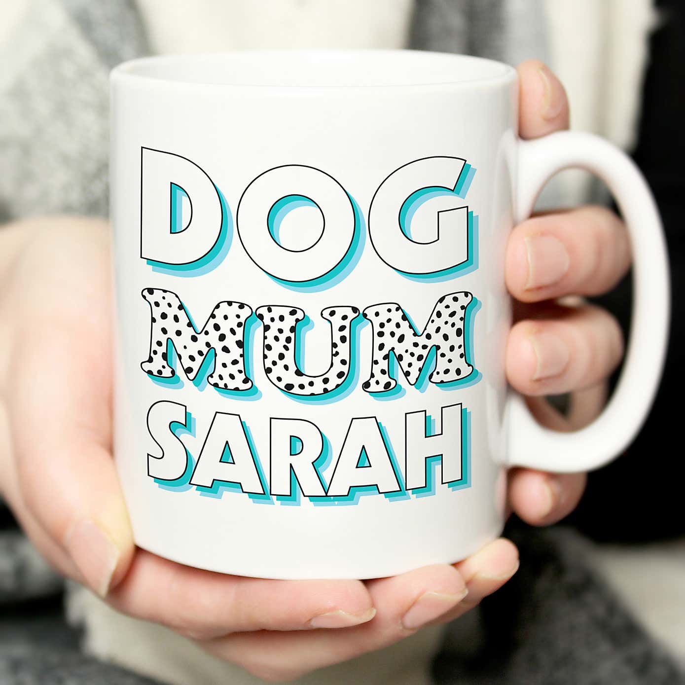 Personalised Dog Mum Spots Mug Blue