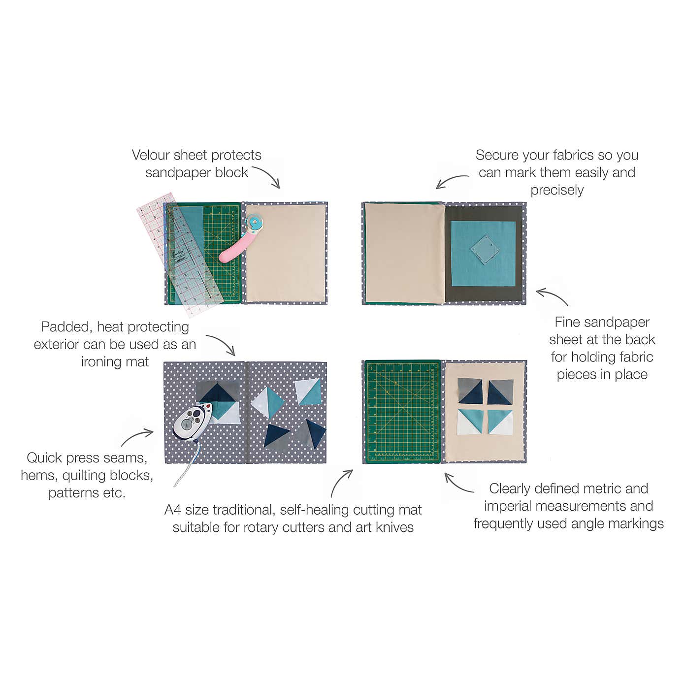 Quilters Multi Mat 30 x 24cm Natural Spot