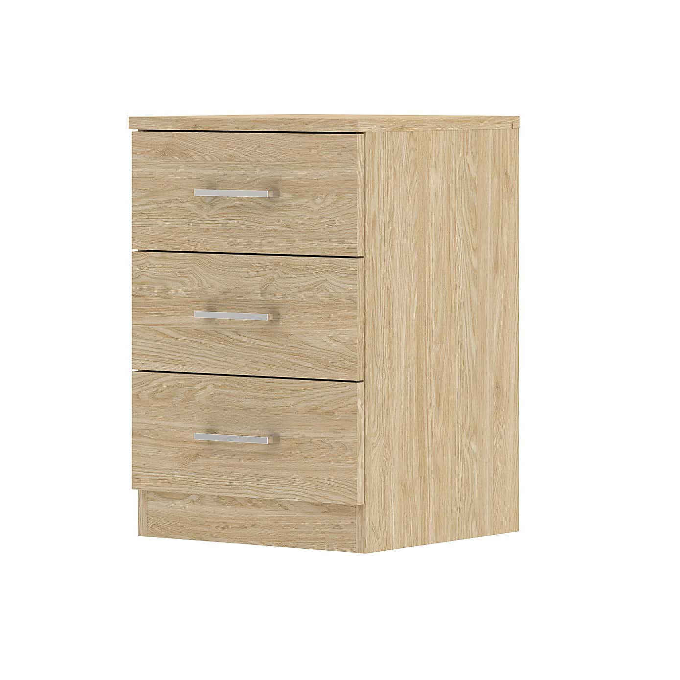 Foster 3 Drawer Bedside Table