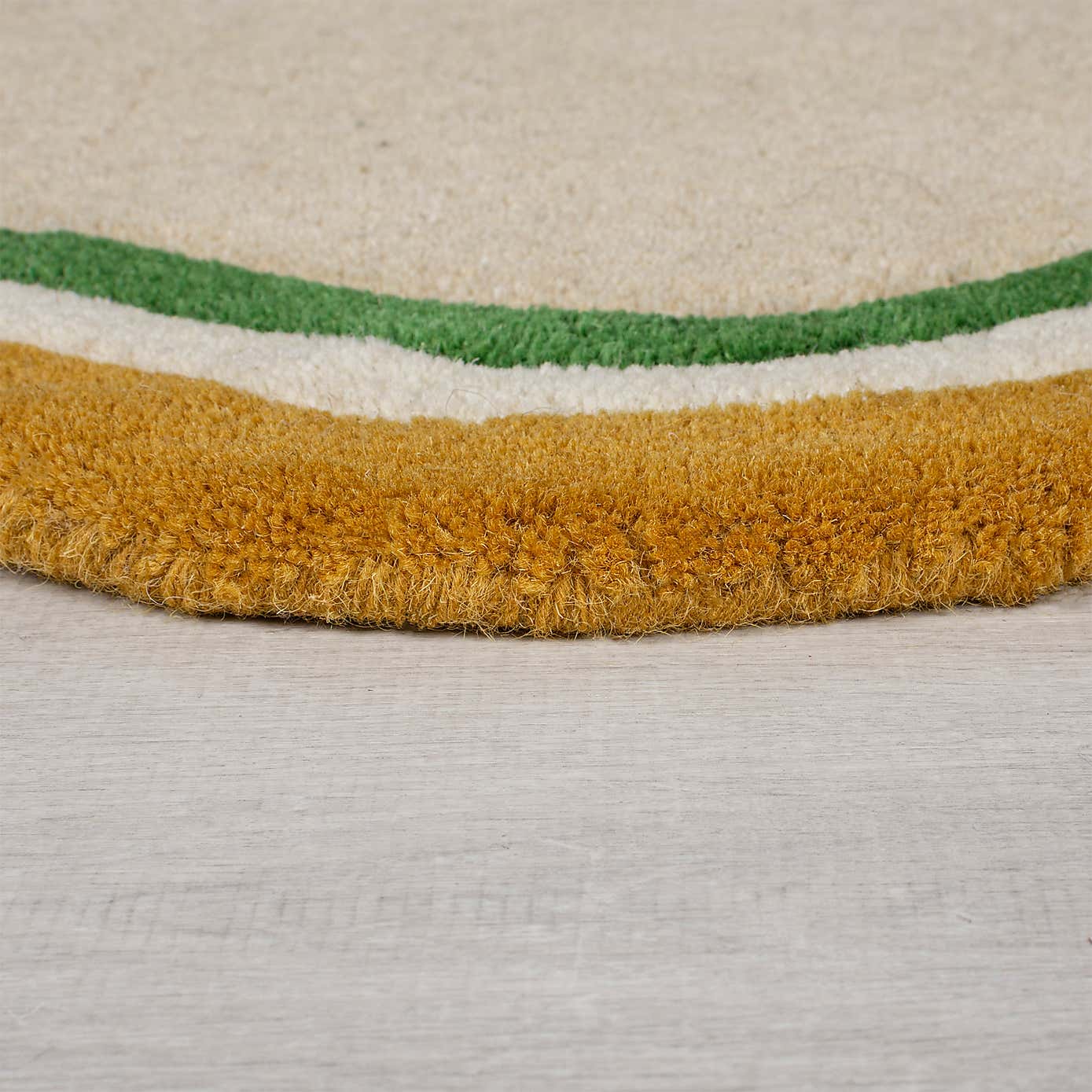 Elements Wave Natural Border Wool Rug