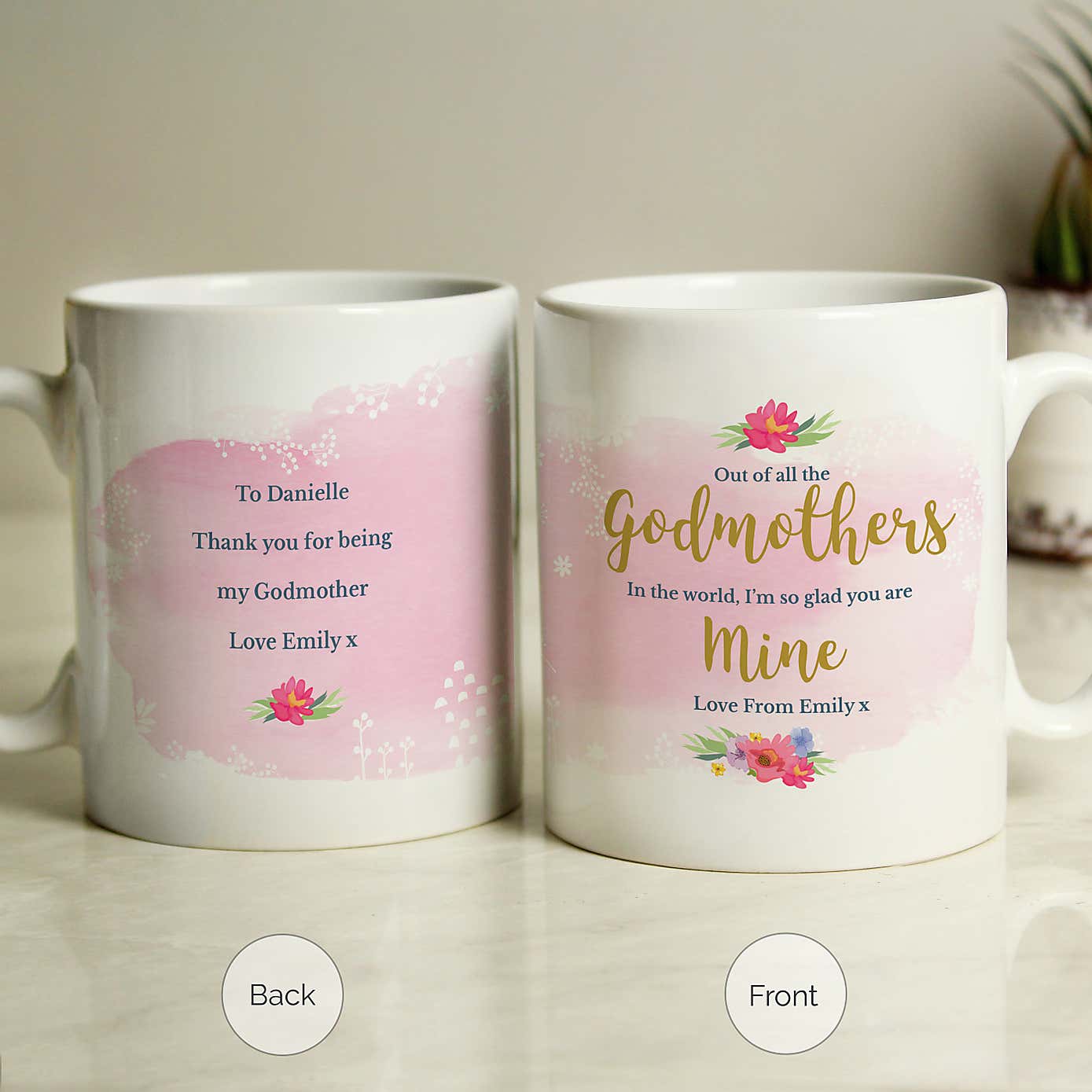 Personalised Floral Watercolour Mug