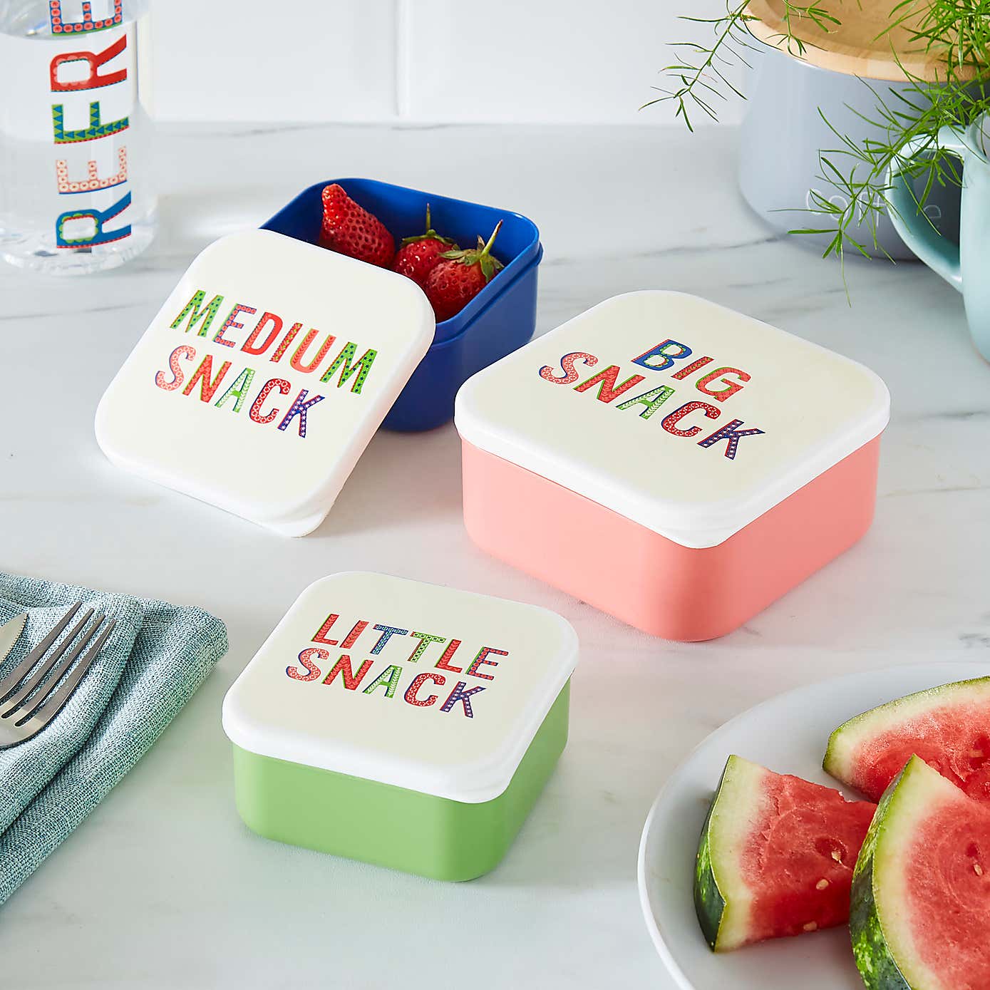 Slogan Snack Boxes Set of 3