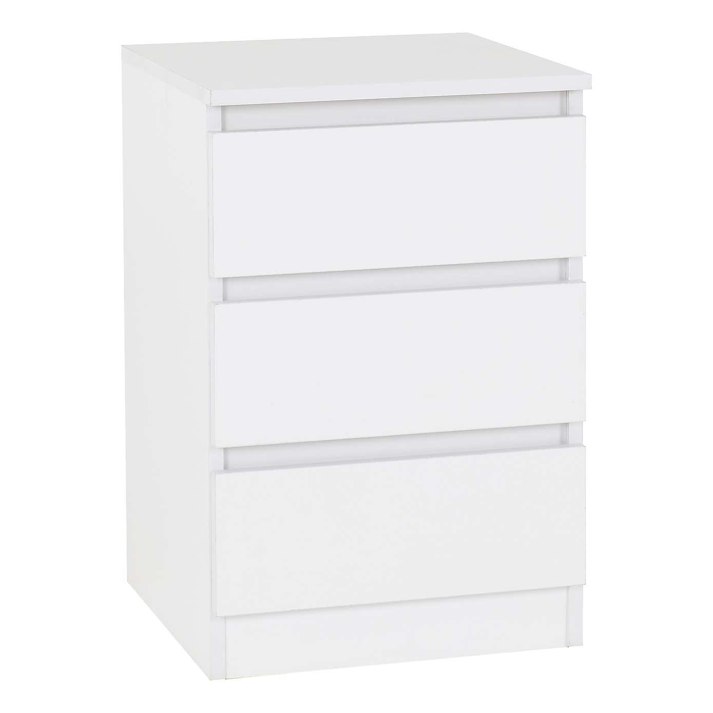 Malvern 3 Drawer Bedside Table