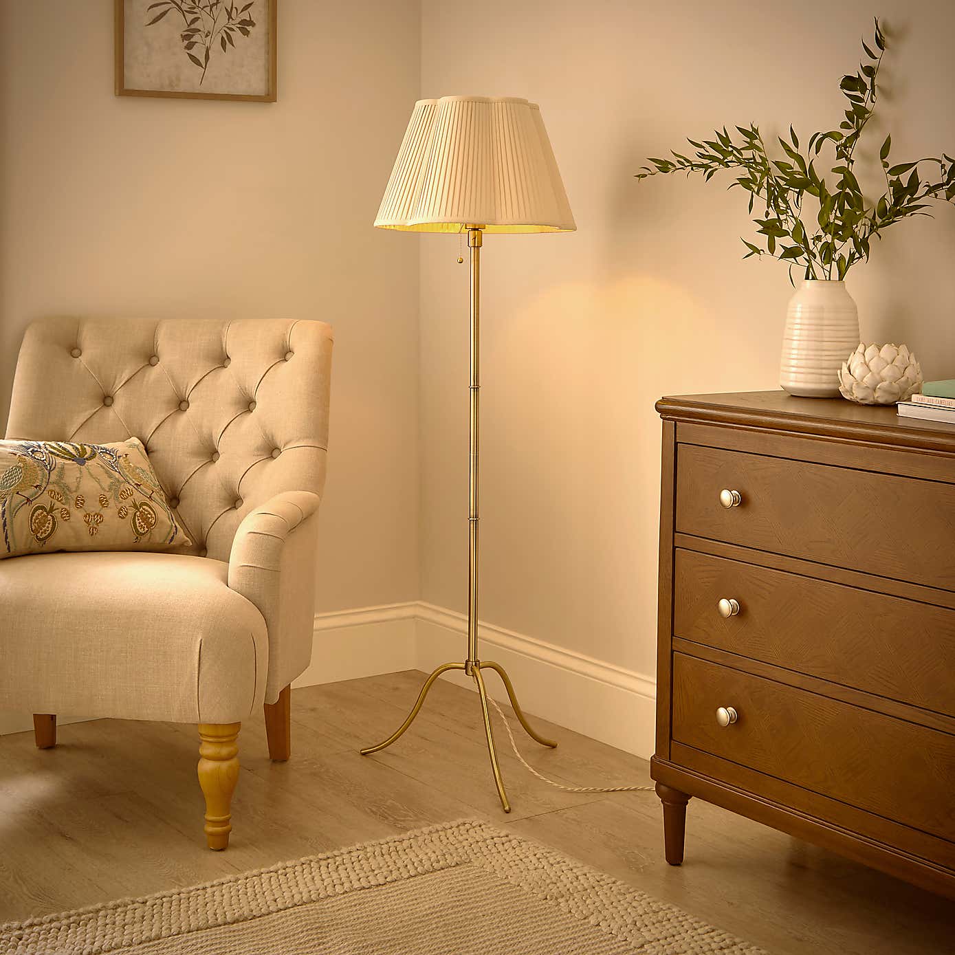 Alloura Mid Century Adjustable Tripod Floor Lamp