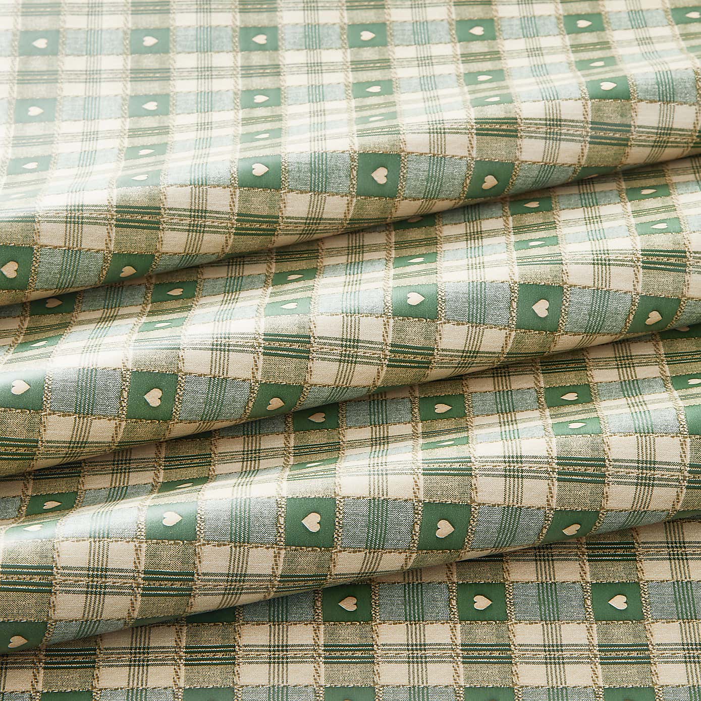 Green Hearts PVC Fabric