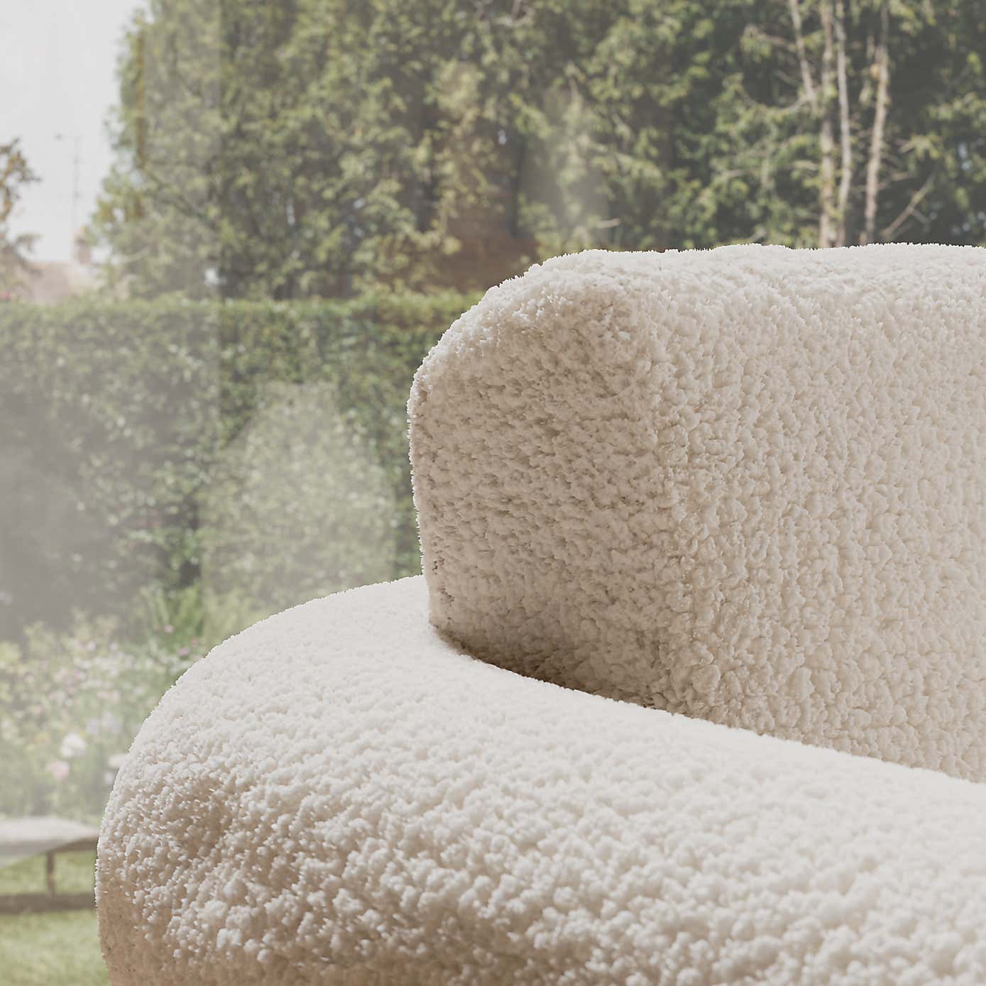 Brynn Cream Borg Accent Chair