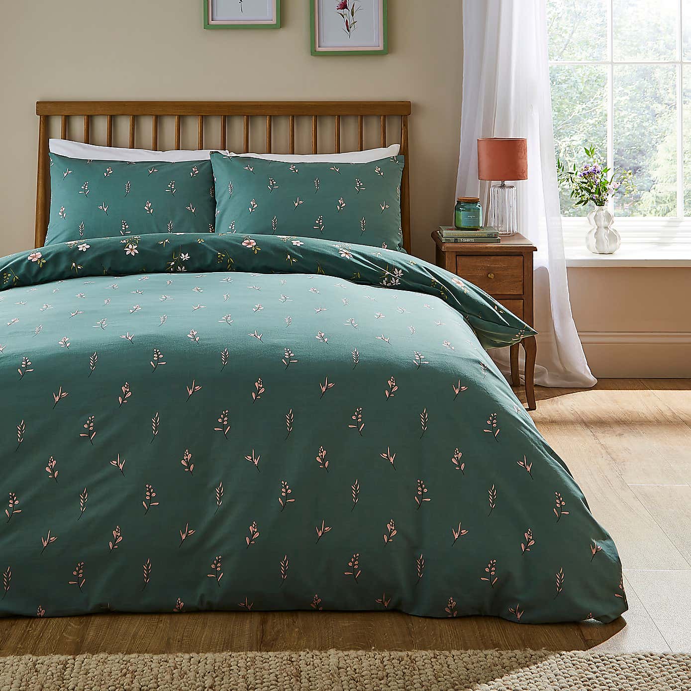 Elicia Floral Polycotton Duvet Cover & Pillowcase Set