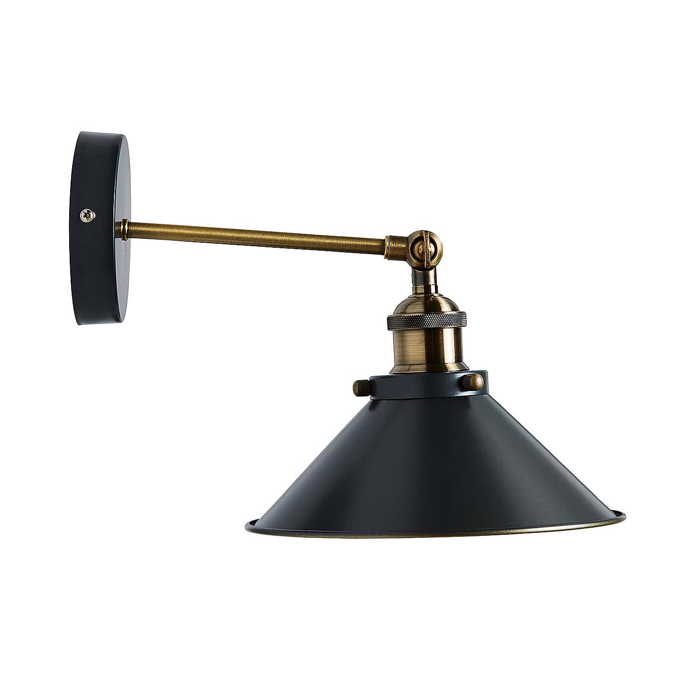 Logan Industrial Black Wall Light
