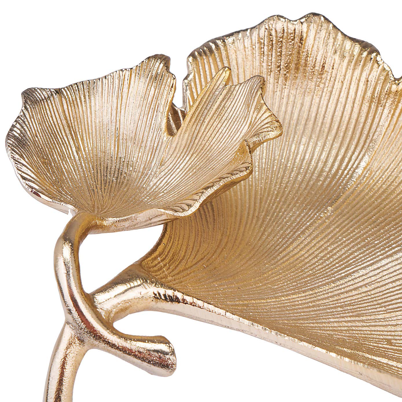 Dual Gingko Leaf Metal Bowl