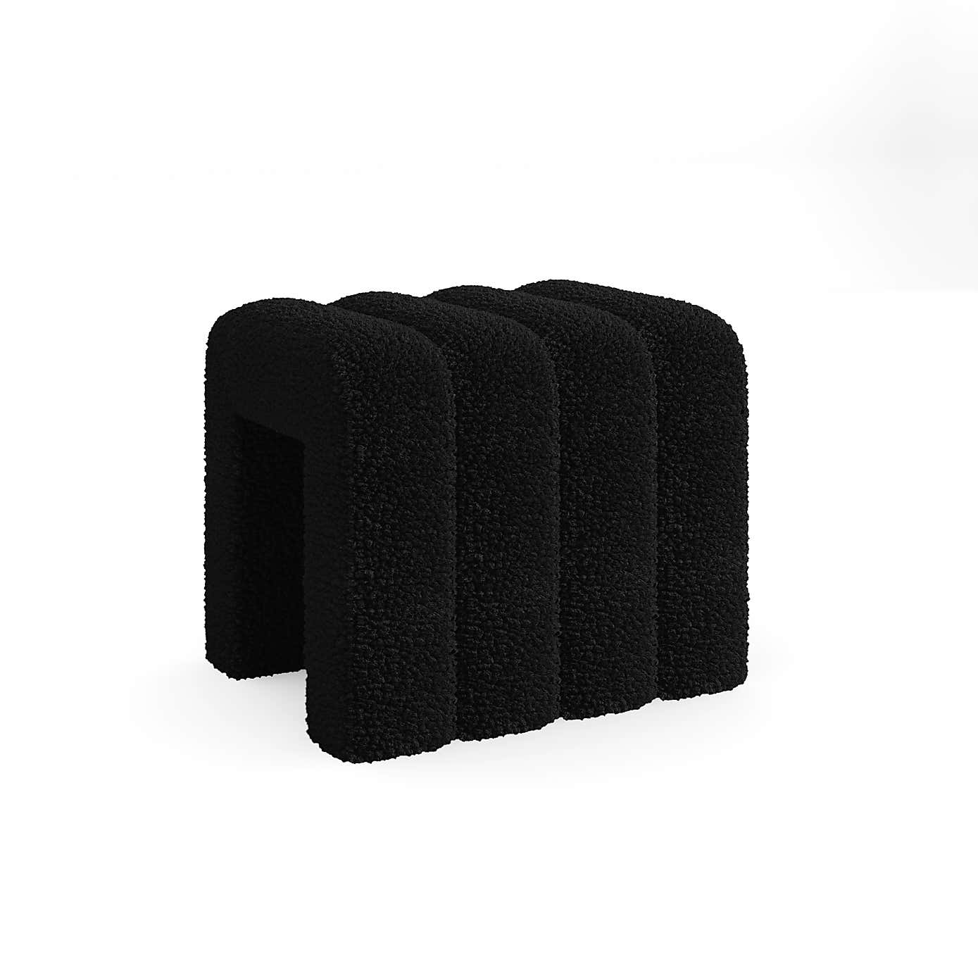 Pia Ribbed Sherpa Footstool