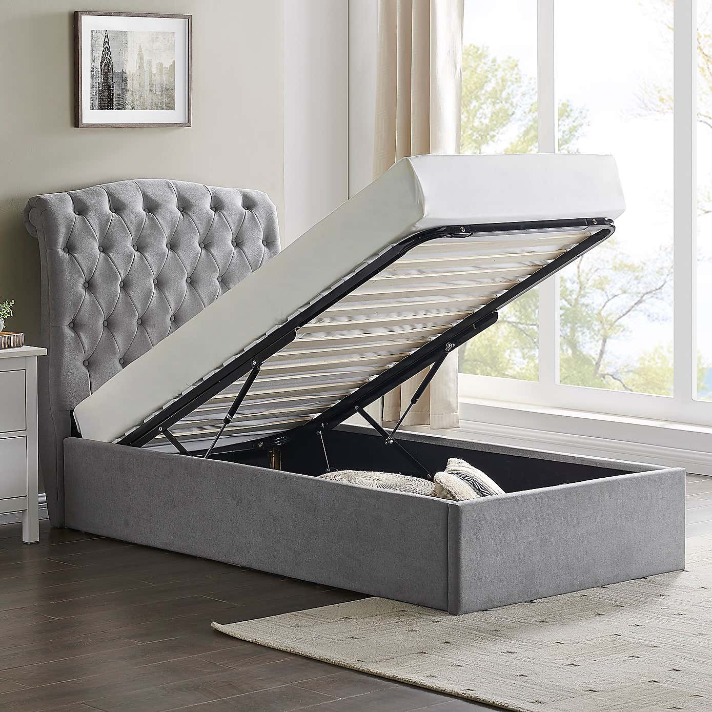 Rosa Storage Bed Charcoal