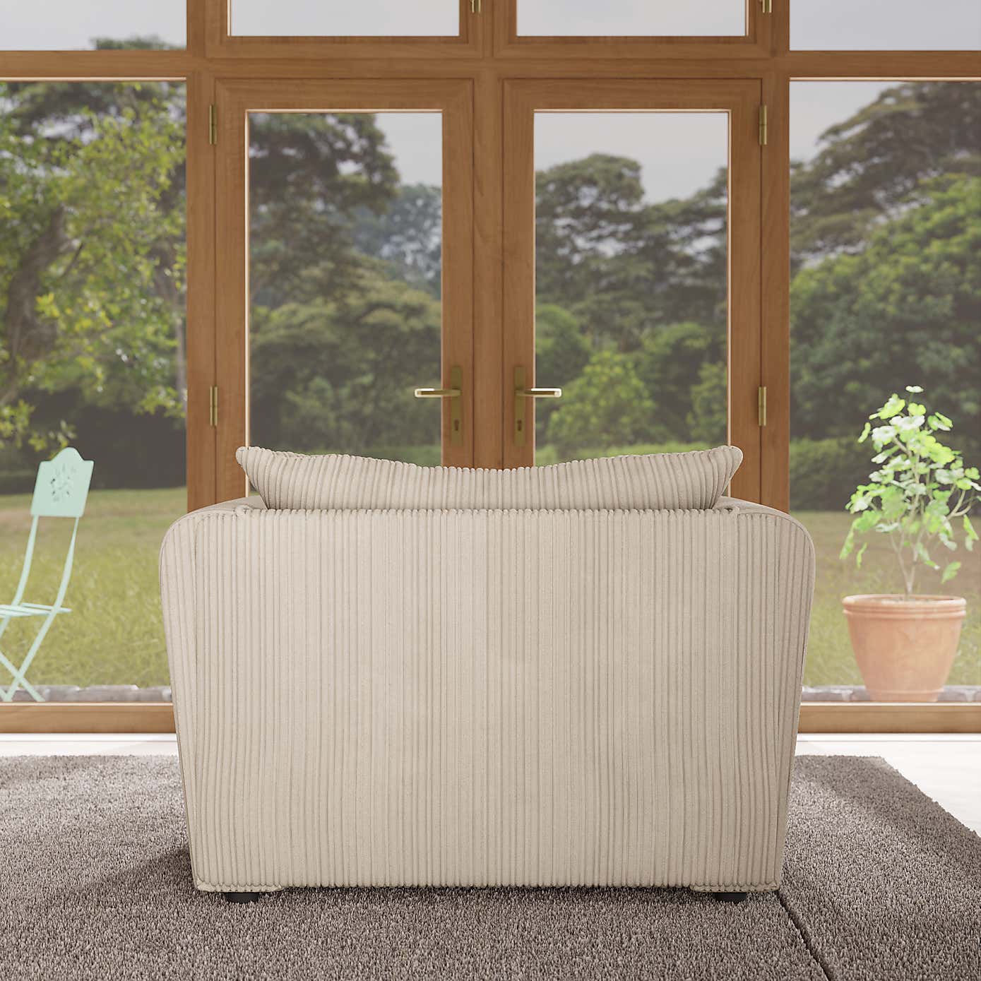 Blake Curved Arm Jumbo Cord Snuggle Chair