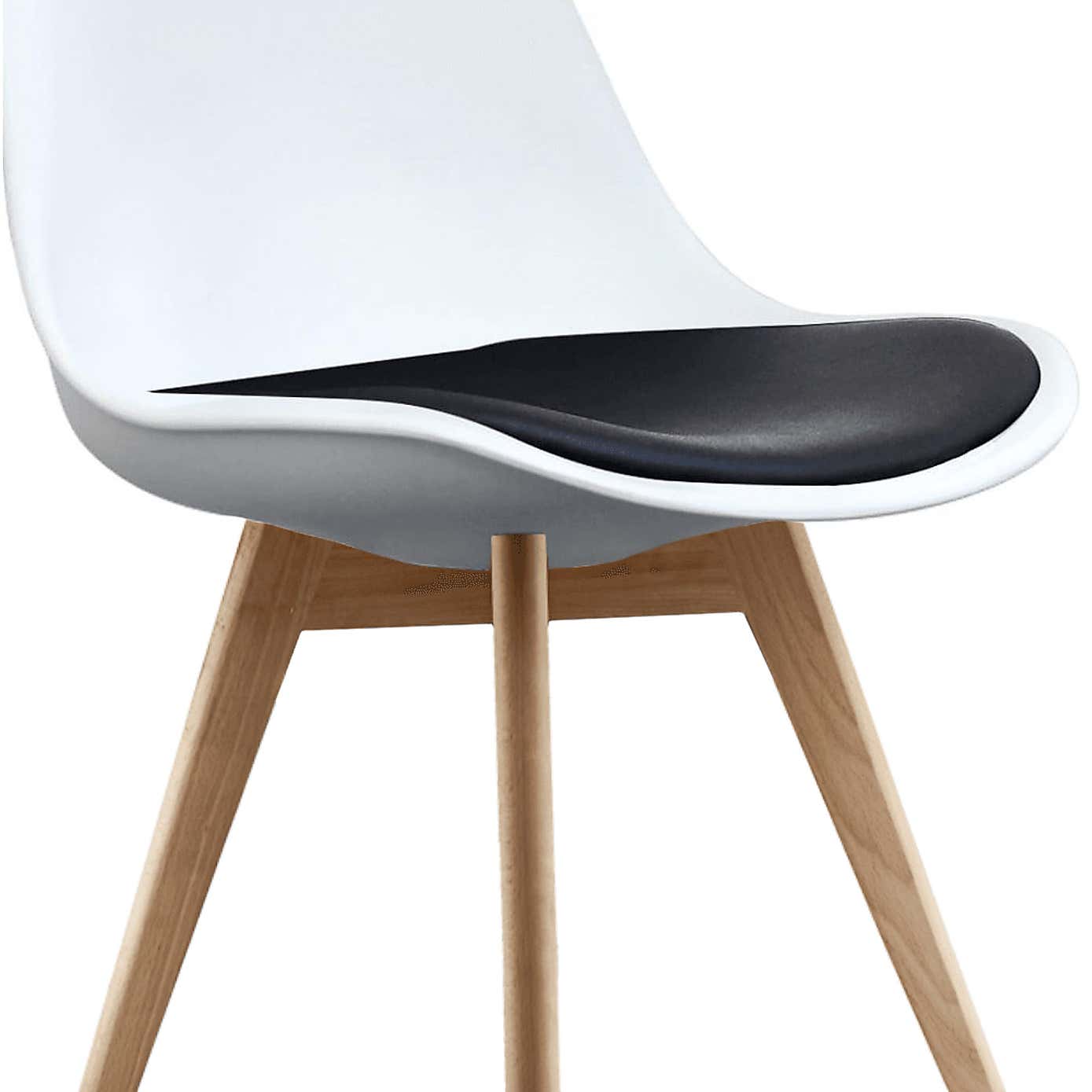 Fusion Living Soho White Plastic Dining Chair with Squared Legs