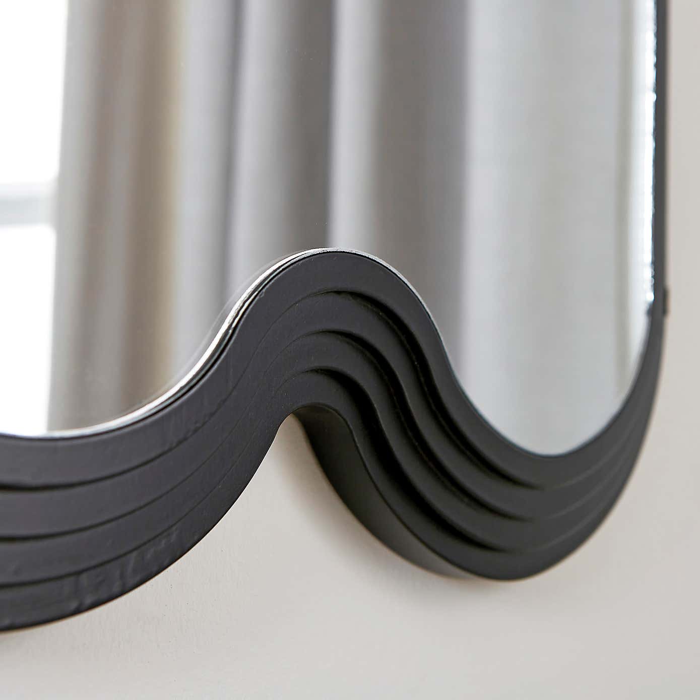 Ribbed Wavy Overmantel Wall Mirror