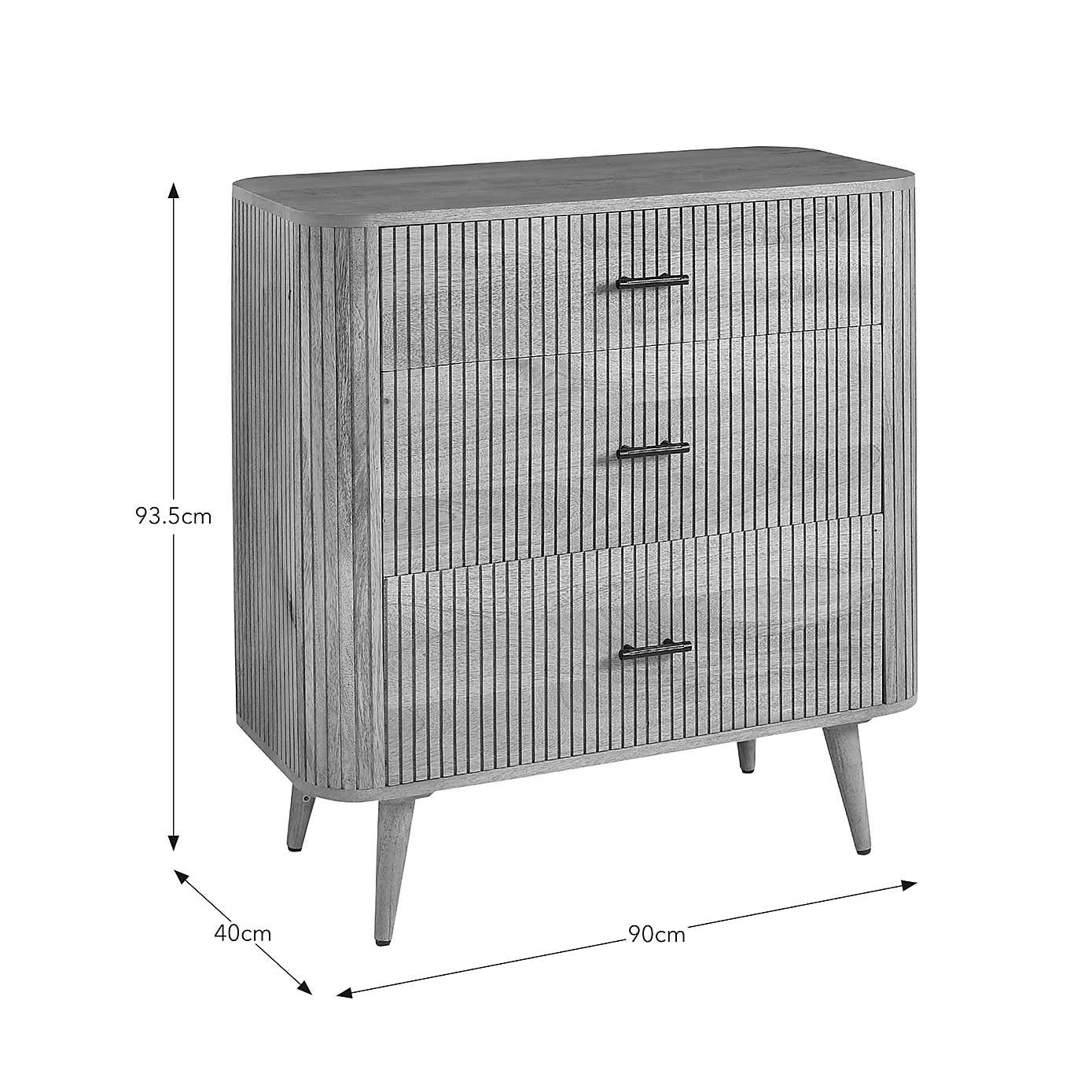 Leona 3 Drawer Chest, Mango Wood