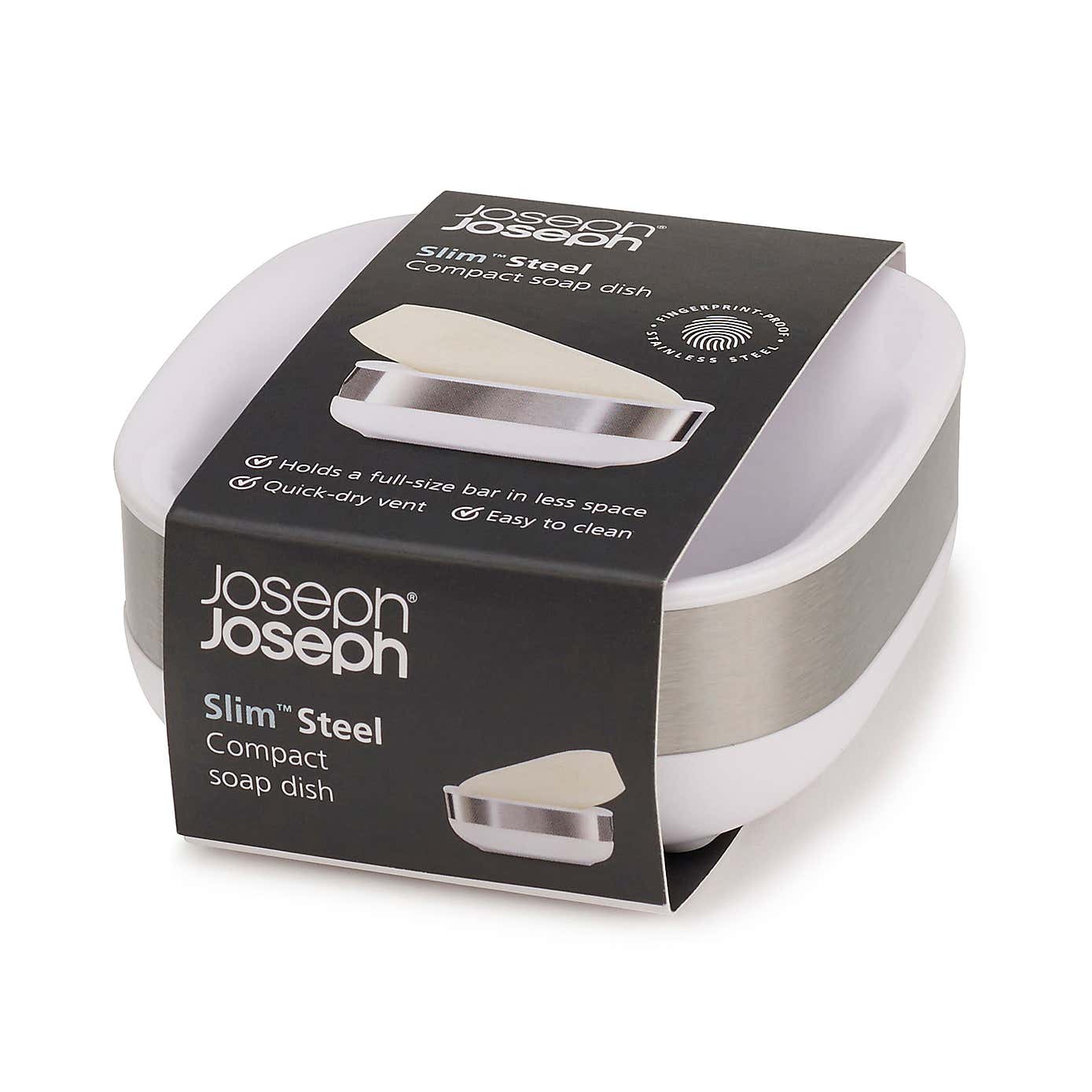 Slim Steel Soap Dish White