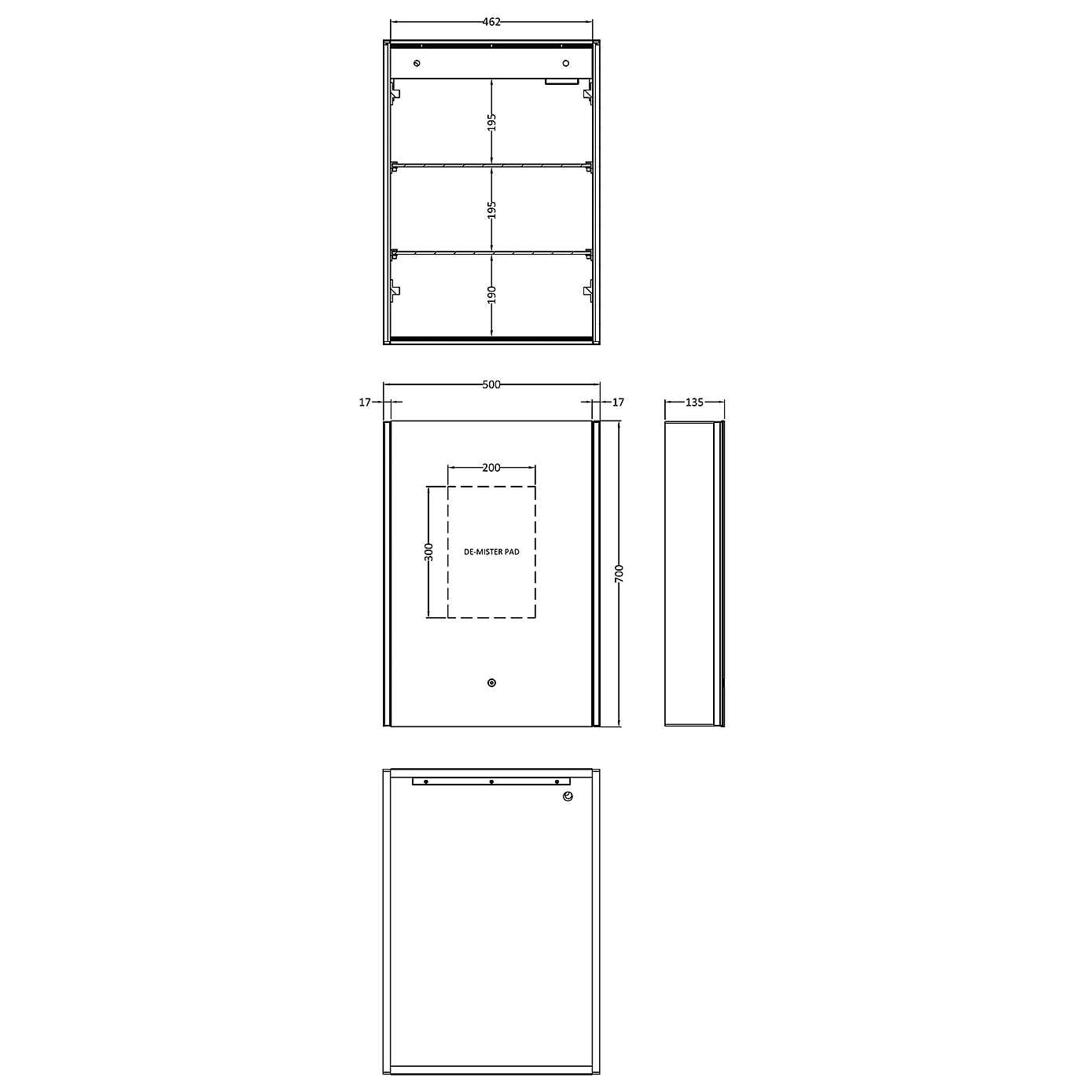 LED Single Mirror Cabinet