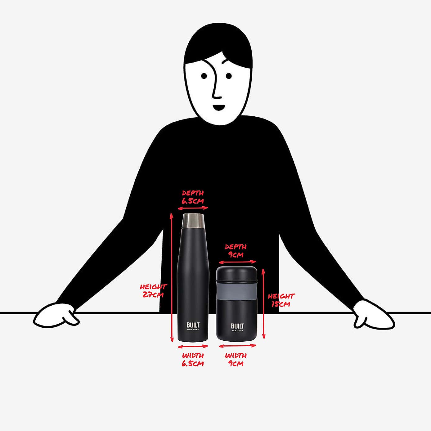 Built Insulated Water Bottle and Food Flask Set