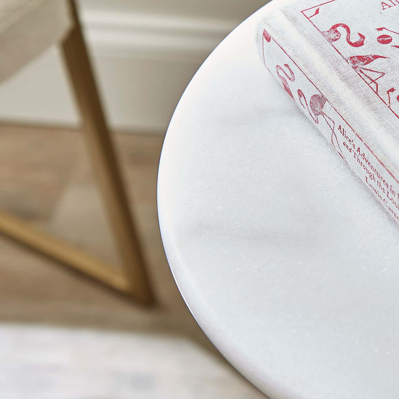 Carrara Marble Base Floor Lamp with Table