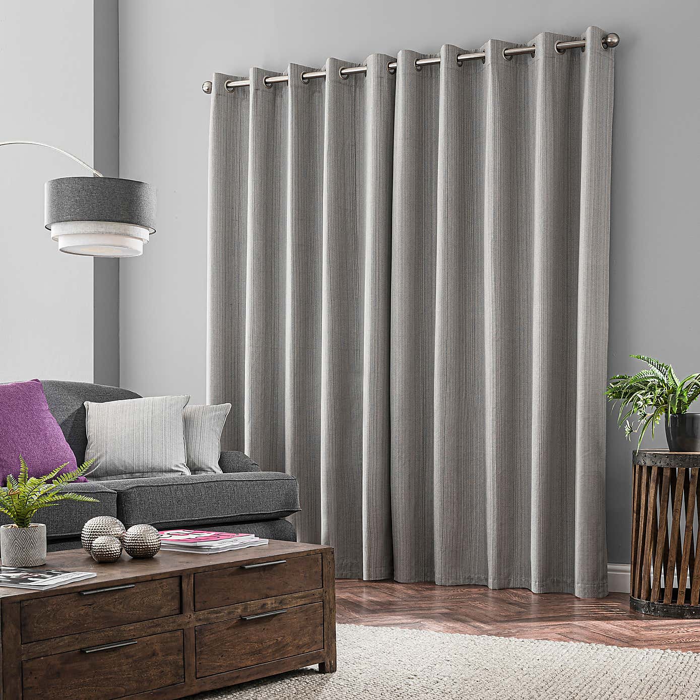 Neptune Textured Blackout Eyelet Curtains