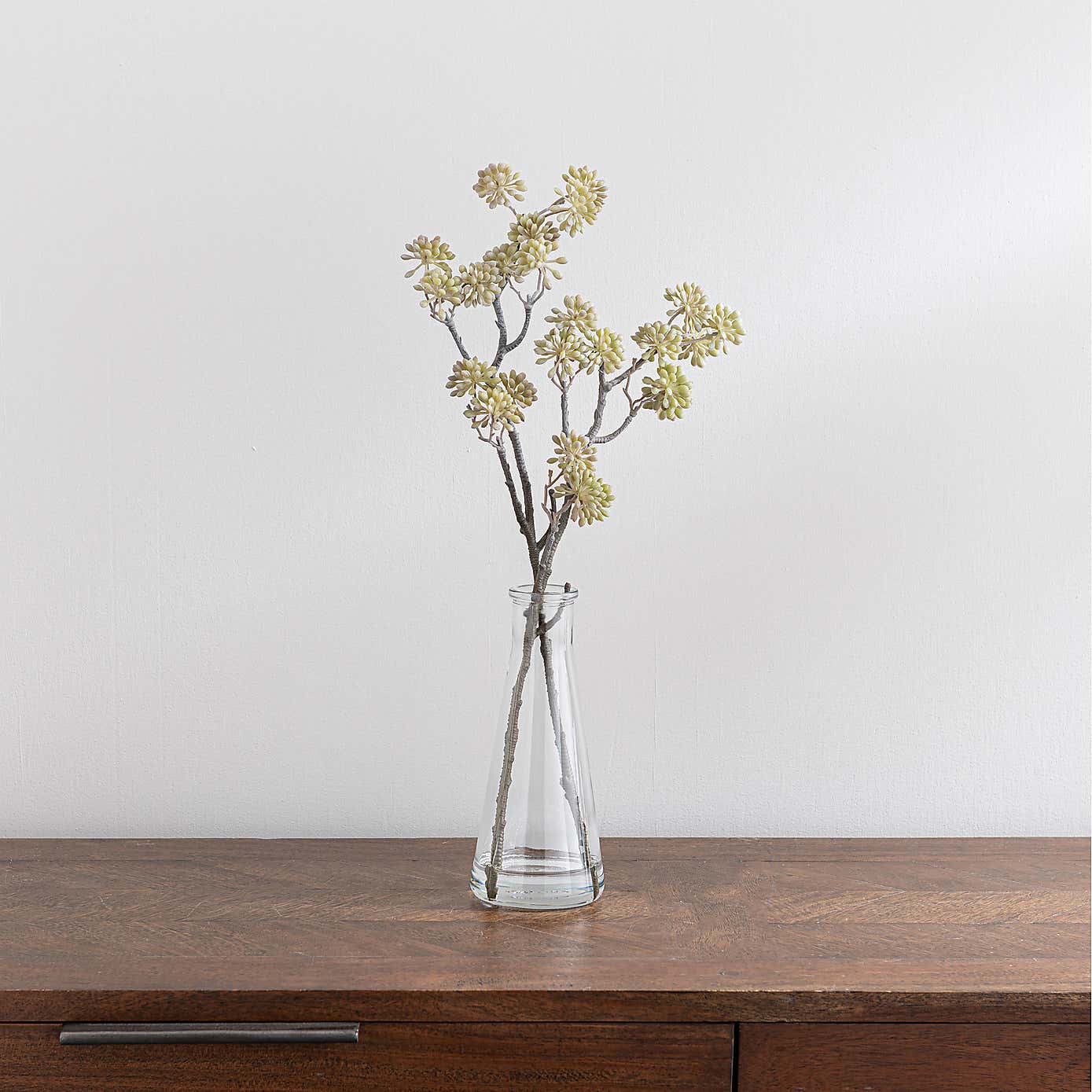 Artificial Autumn Elderberry in Glass Vase