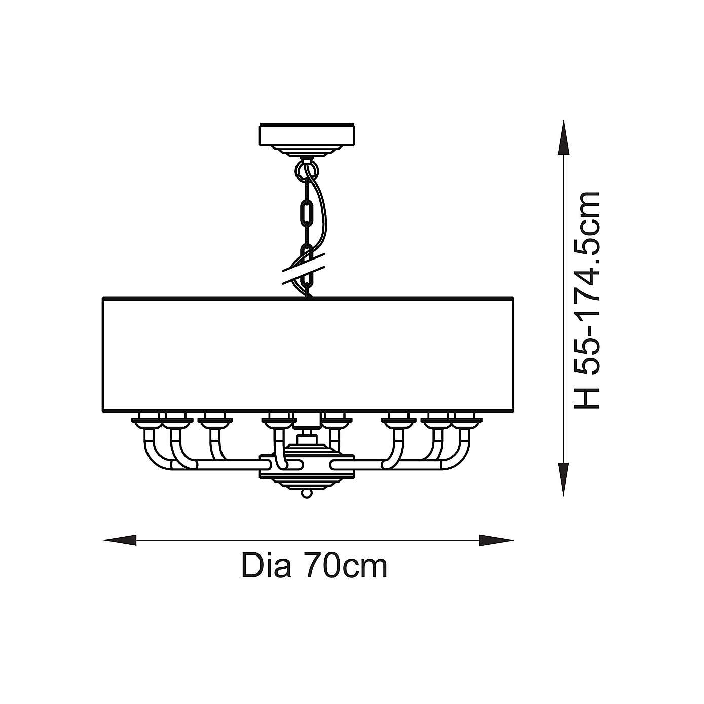 Vogue Sandringham Mid Century 8 Light Adjustable Pendant Light
