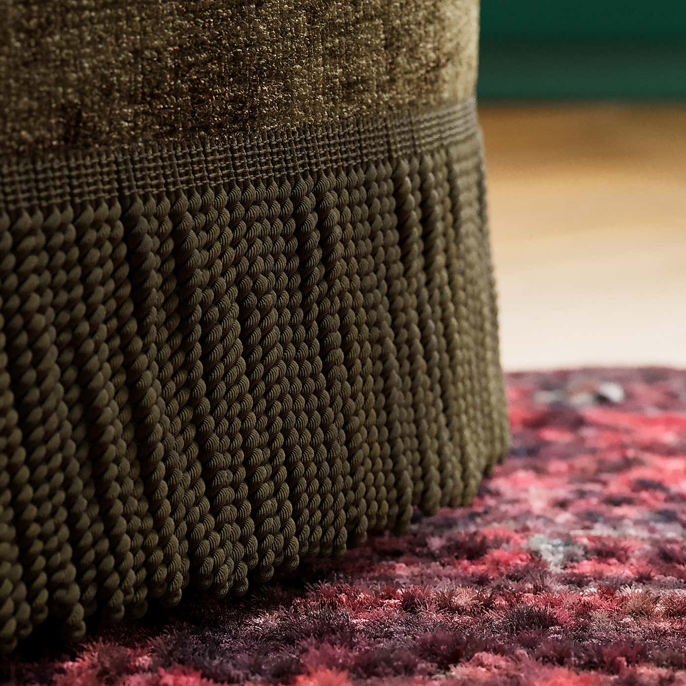 Elea Tassel Distressed Chenille Occasional Armchair