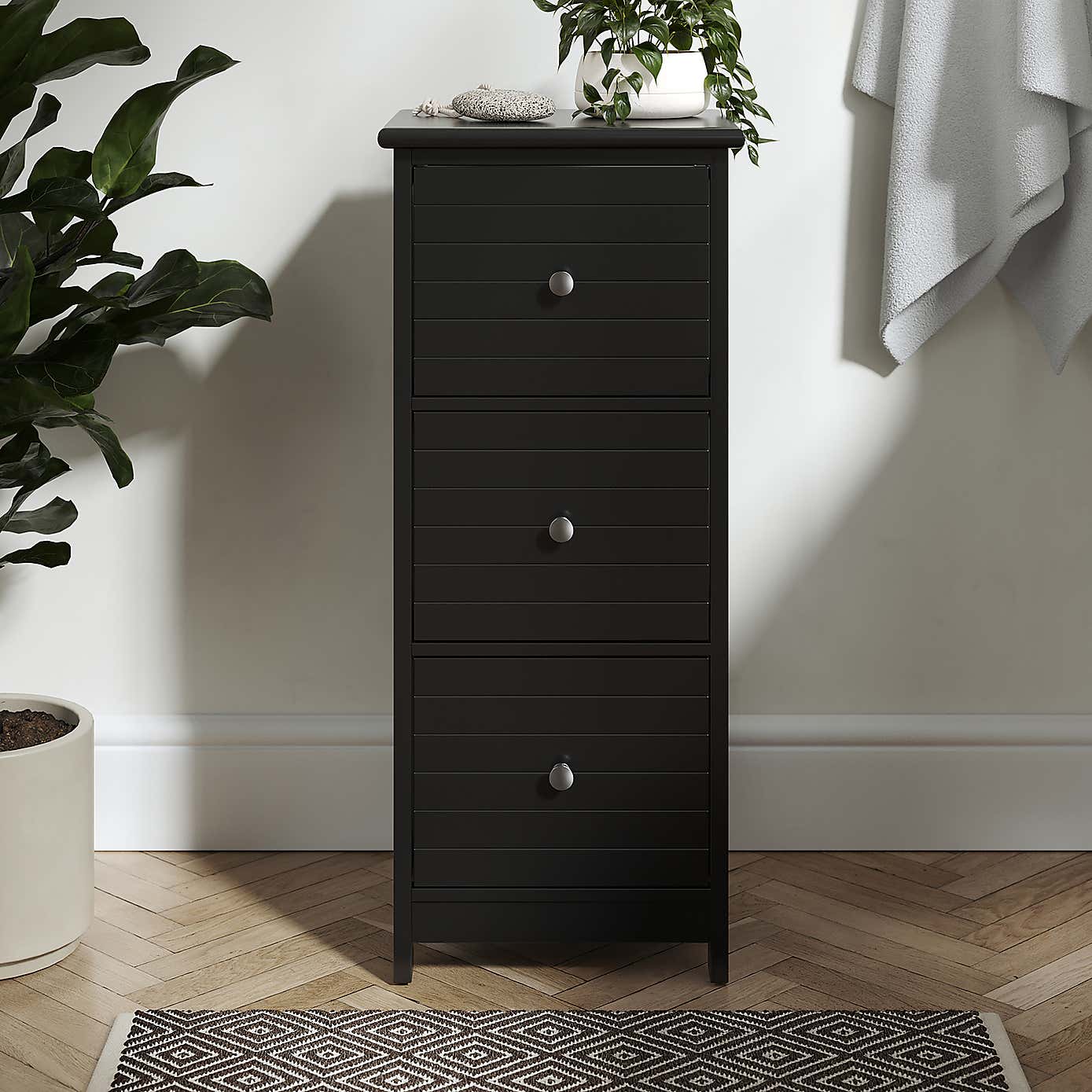Nautical Black 3 Drawer Unit