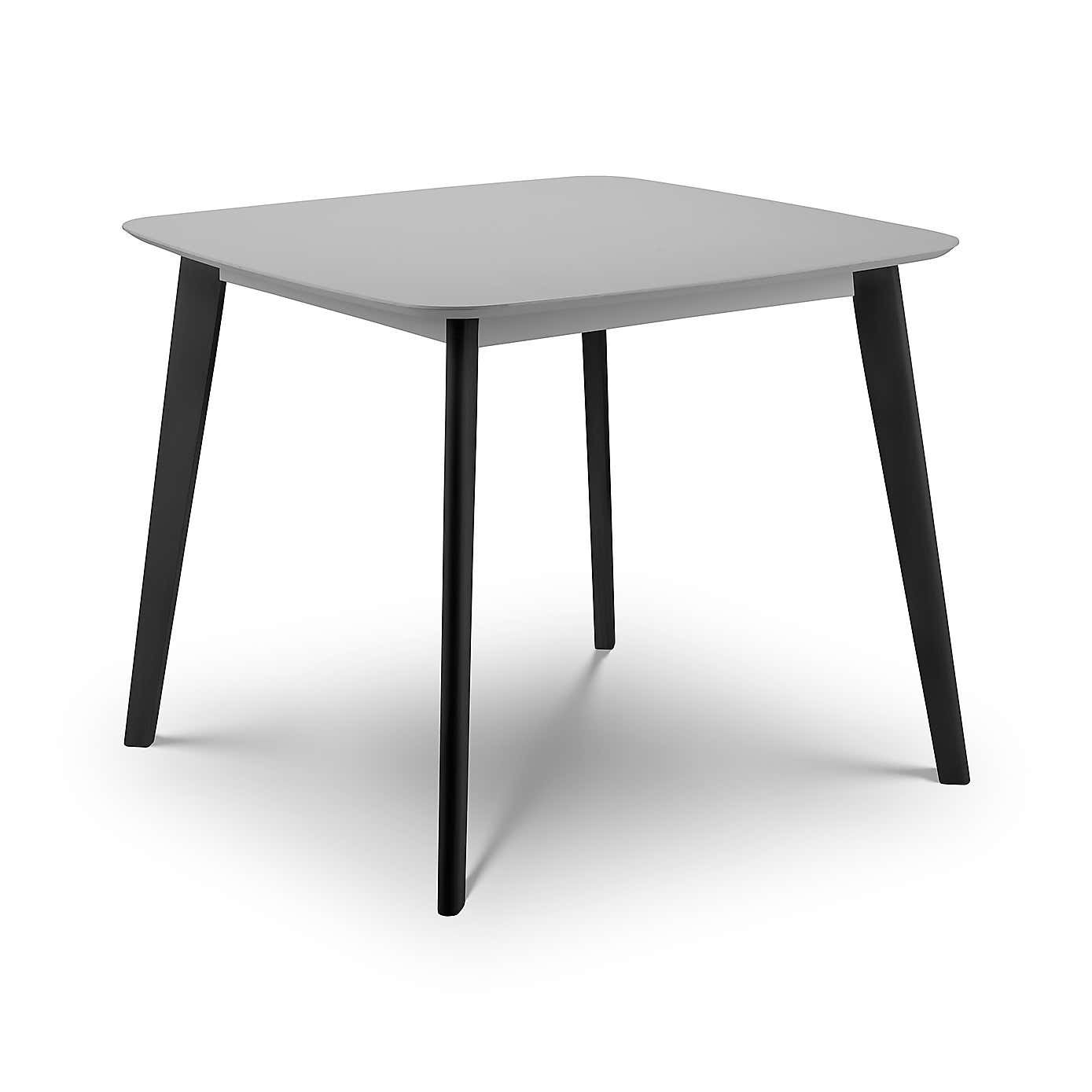Casa 4 Seater Square Dining Table, Grey and Black