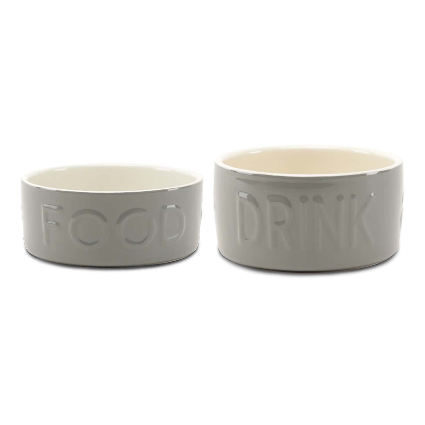 Scruffs Set of 2 Extra Large Grey Food and Drink Dog Bowls