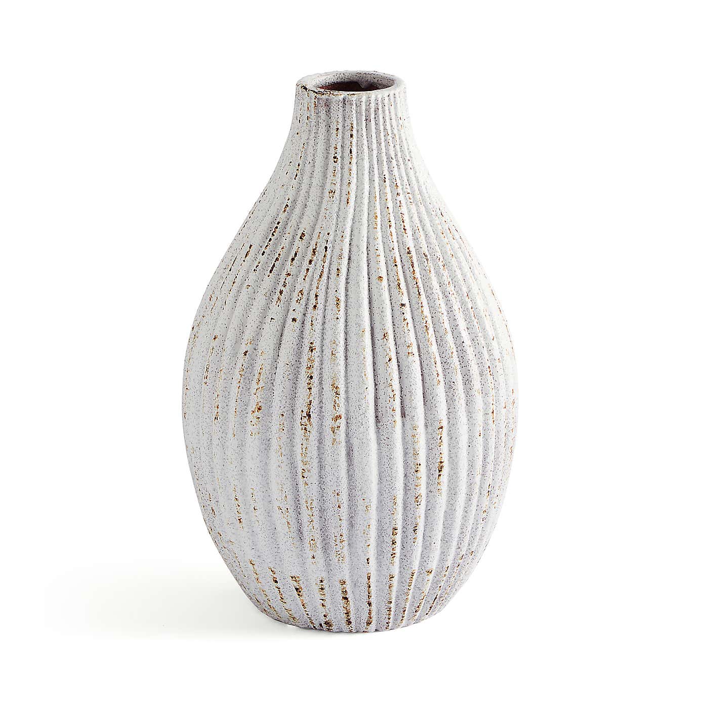 Ribbed Stone Bottle Vase