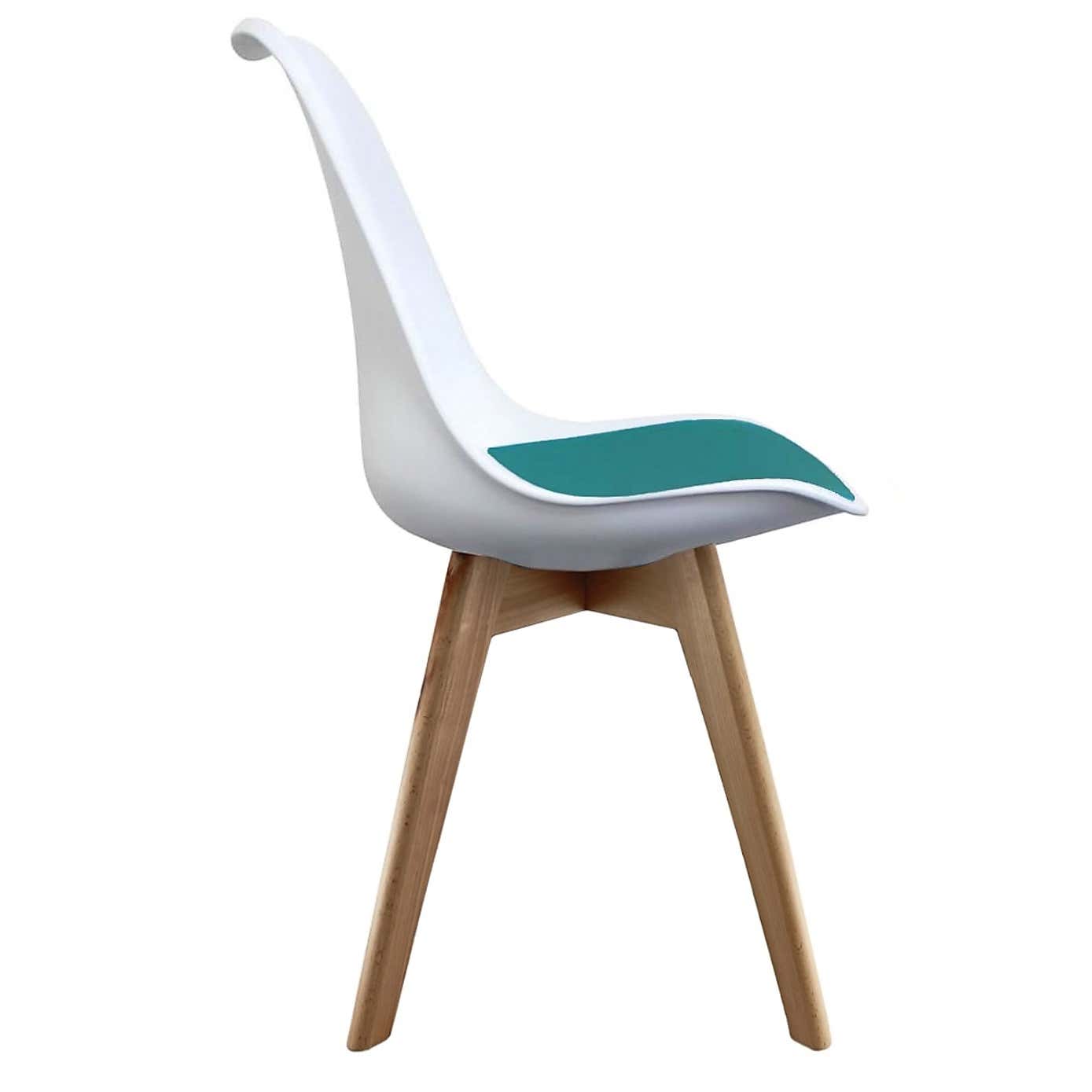 Fusion Living Soho White Plastic Dining Chair with Squared Legs