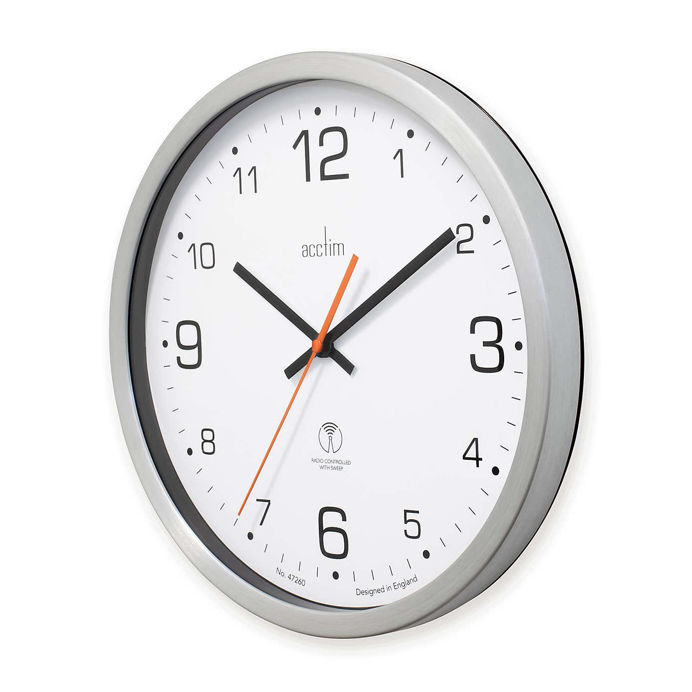 Acctim Atomik Silver Wall Clock