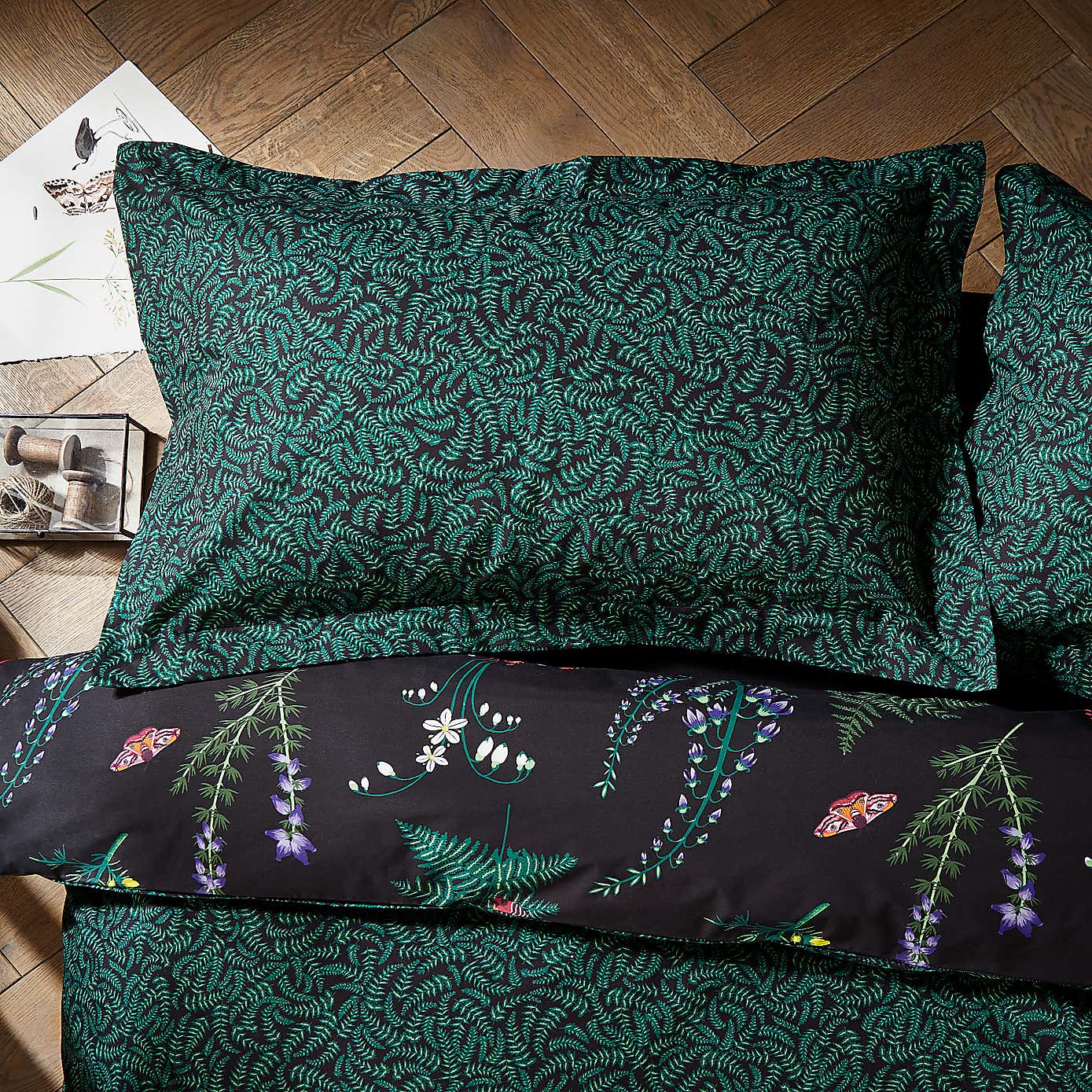 Moorland Flora Black Oxford Pillowcase