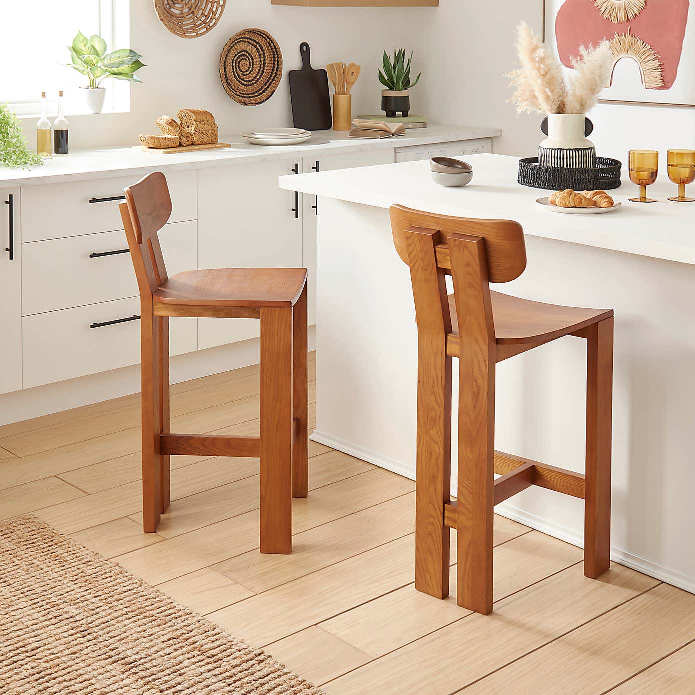 Cairo Stained Ash Counter Height Bar Stool