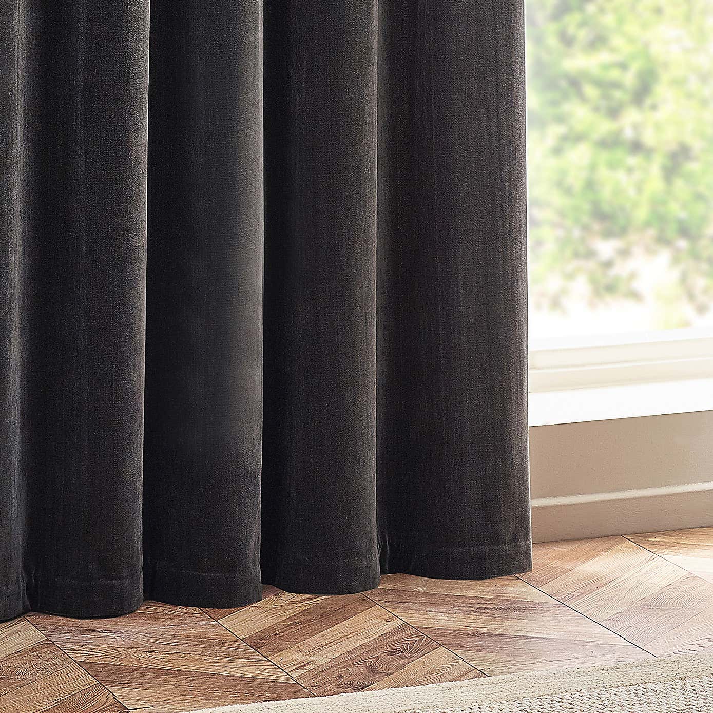 Yard Heavy Chenille Eyelet Curtains