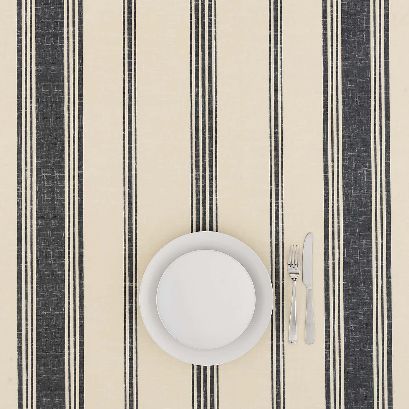 By the Metre Churchgate Drayton Grey Stripe Oilcloth