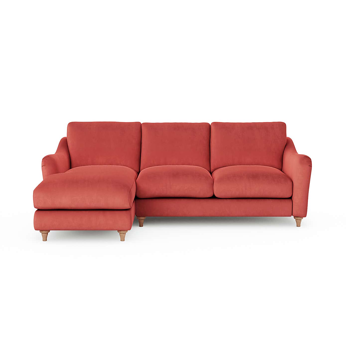 Hattie Matte Plush Velvet Corner Chaise Sofa
