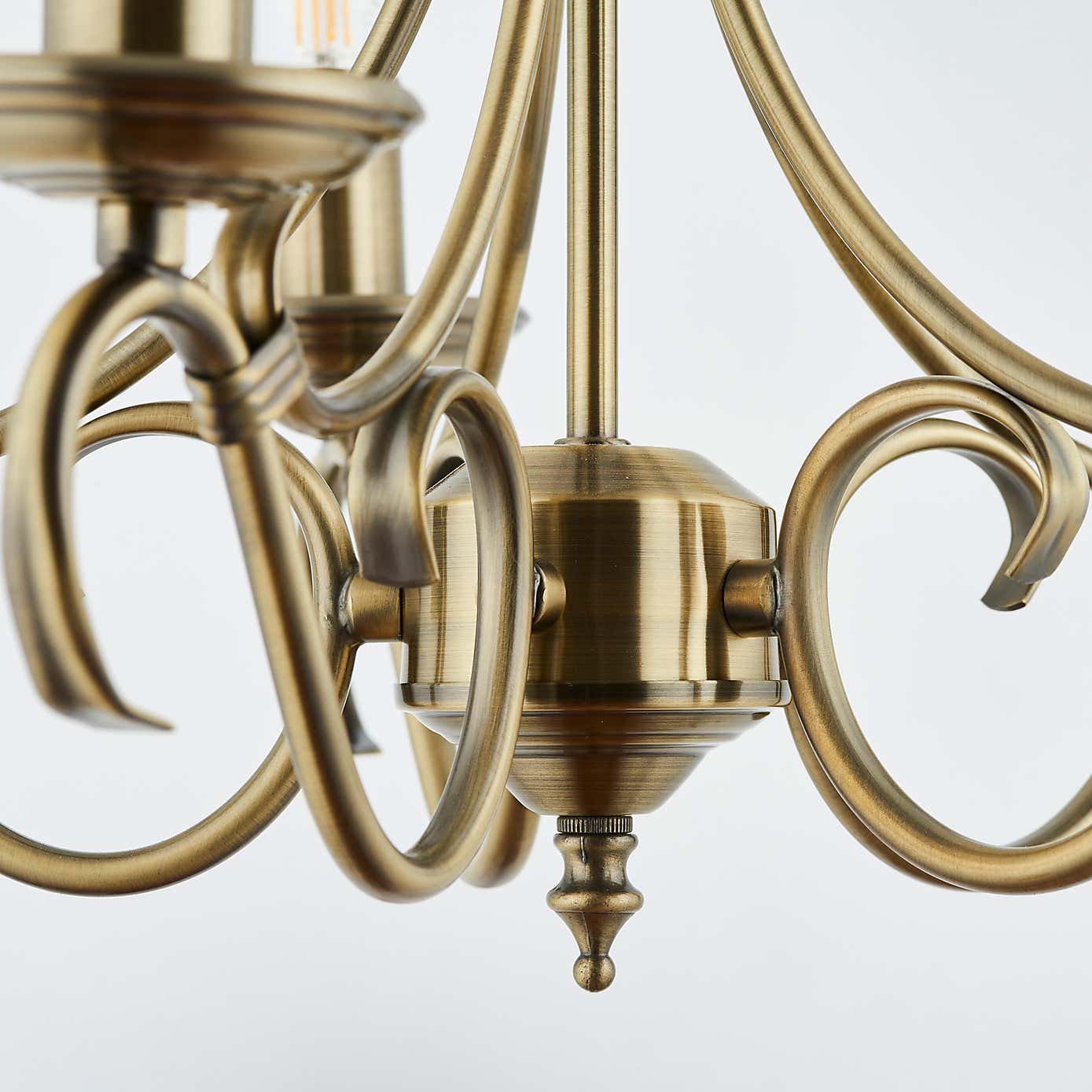 Vogue Bernice 5 Light Candelabra Ceiling Fitting Antique Brass