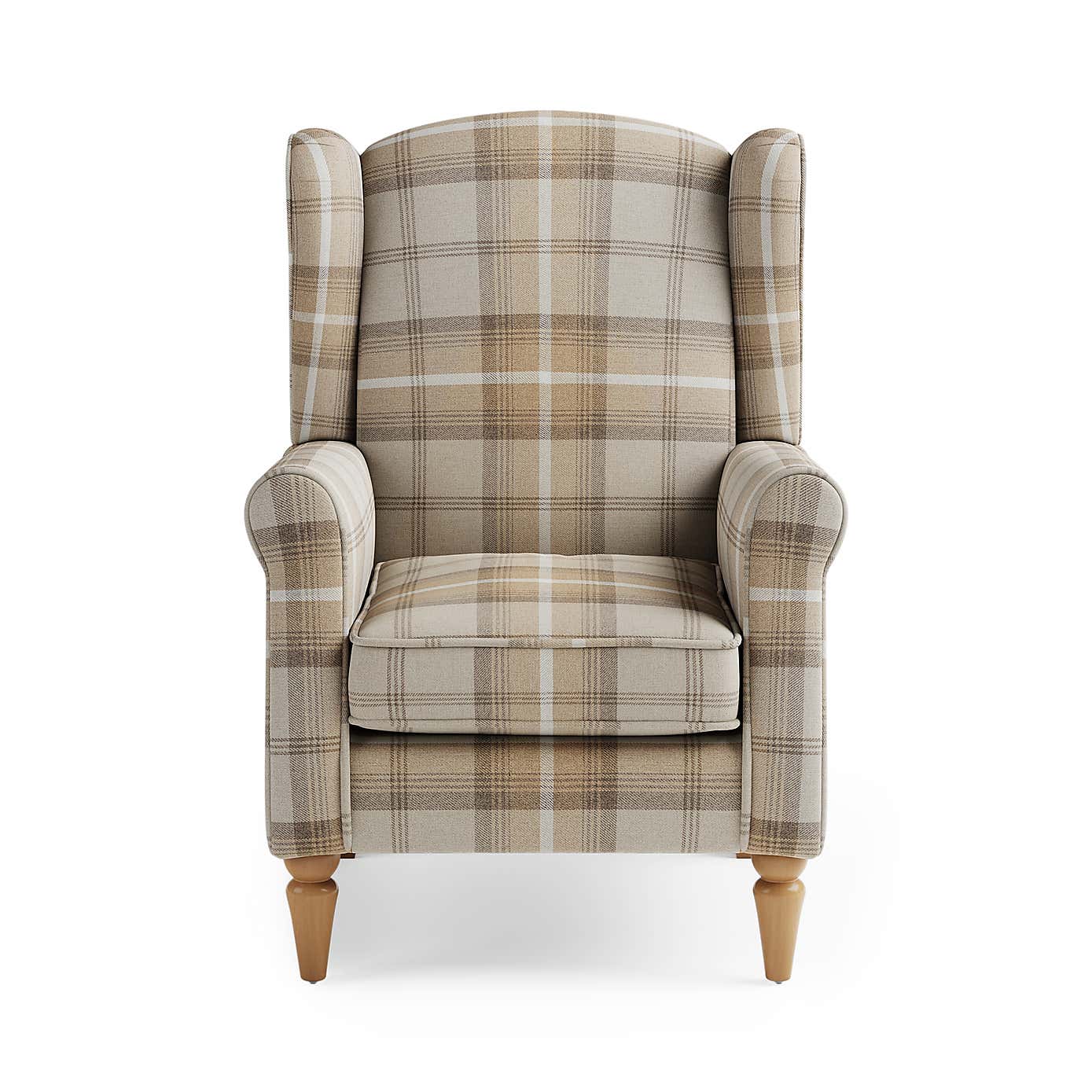 Oswald Check Wingback Armchair