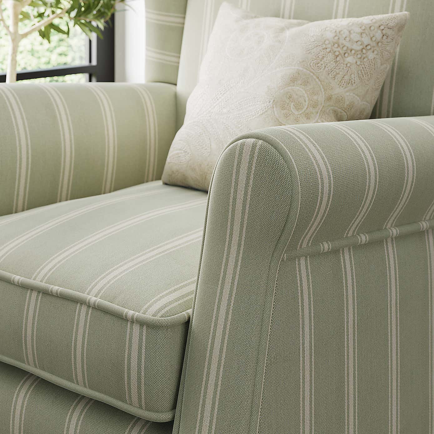 Oswald Pinstripe Wingback Armchair