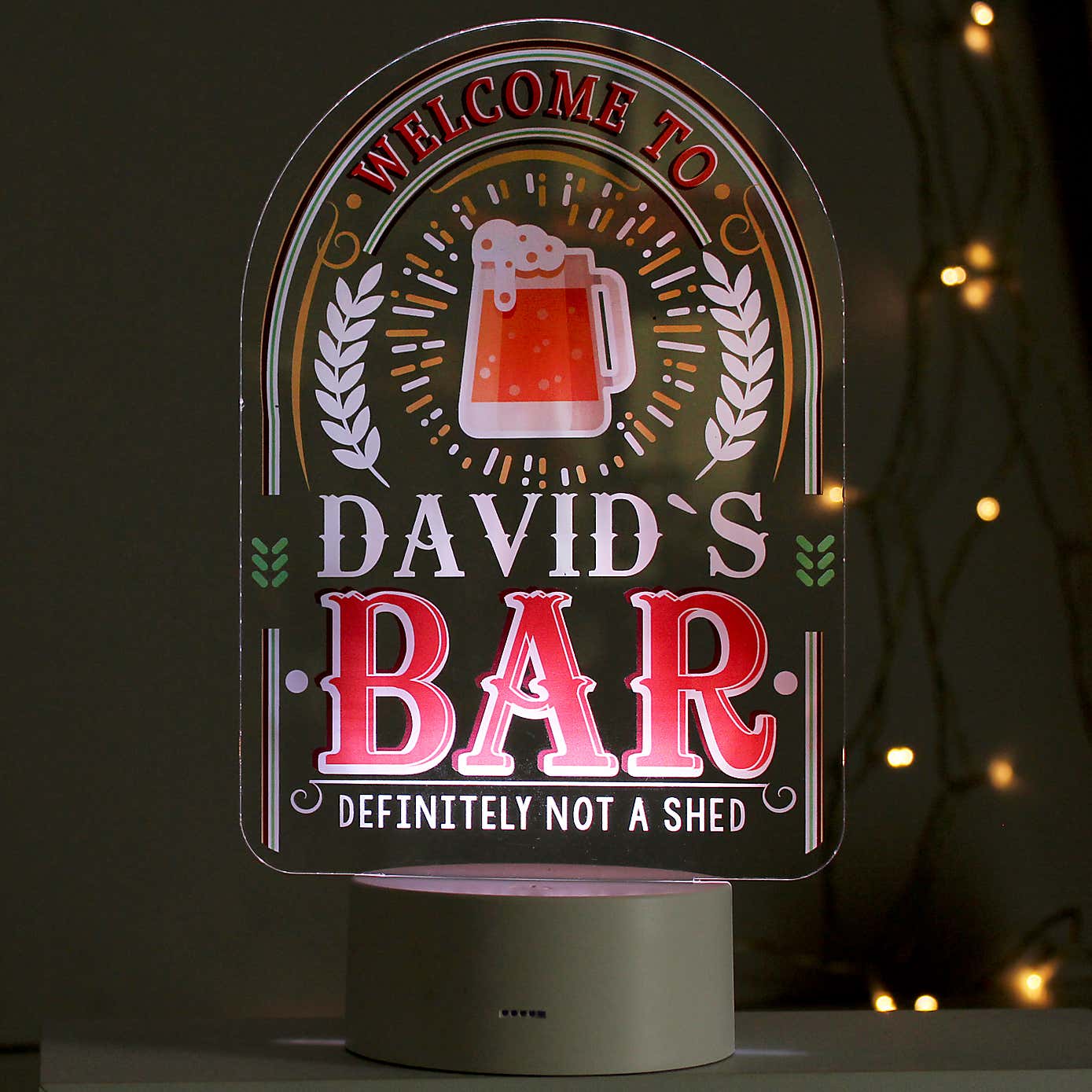 Personalised Welcome Colour Changing Night LED Light