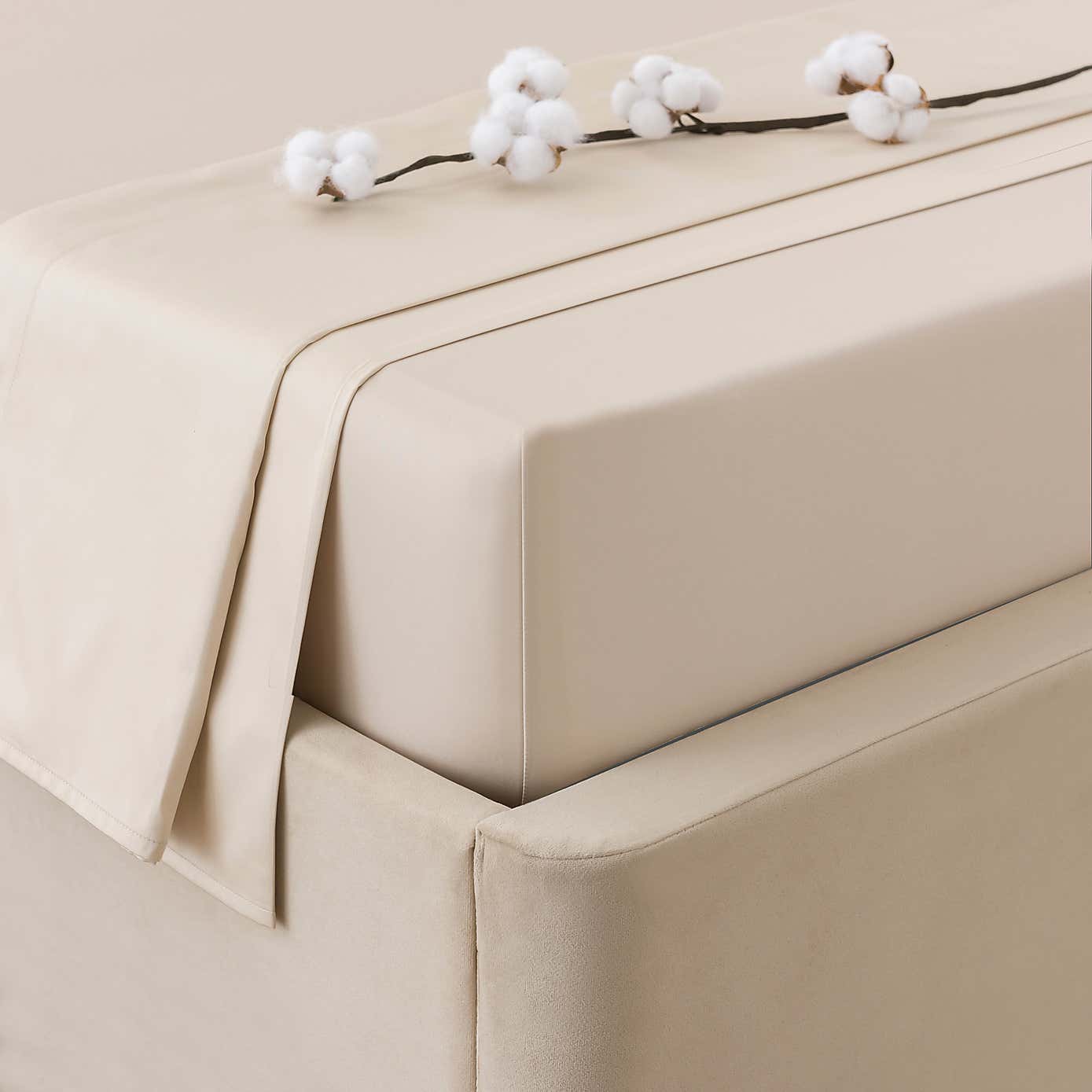 Dorma 300 Thread Count 100% Cotton Sateen Plain Flat Sheet