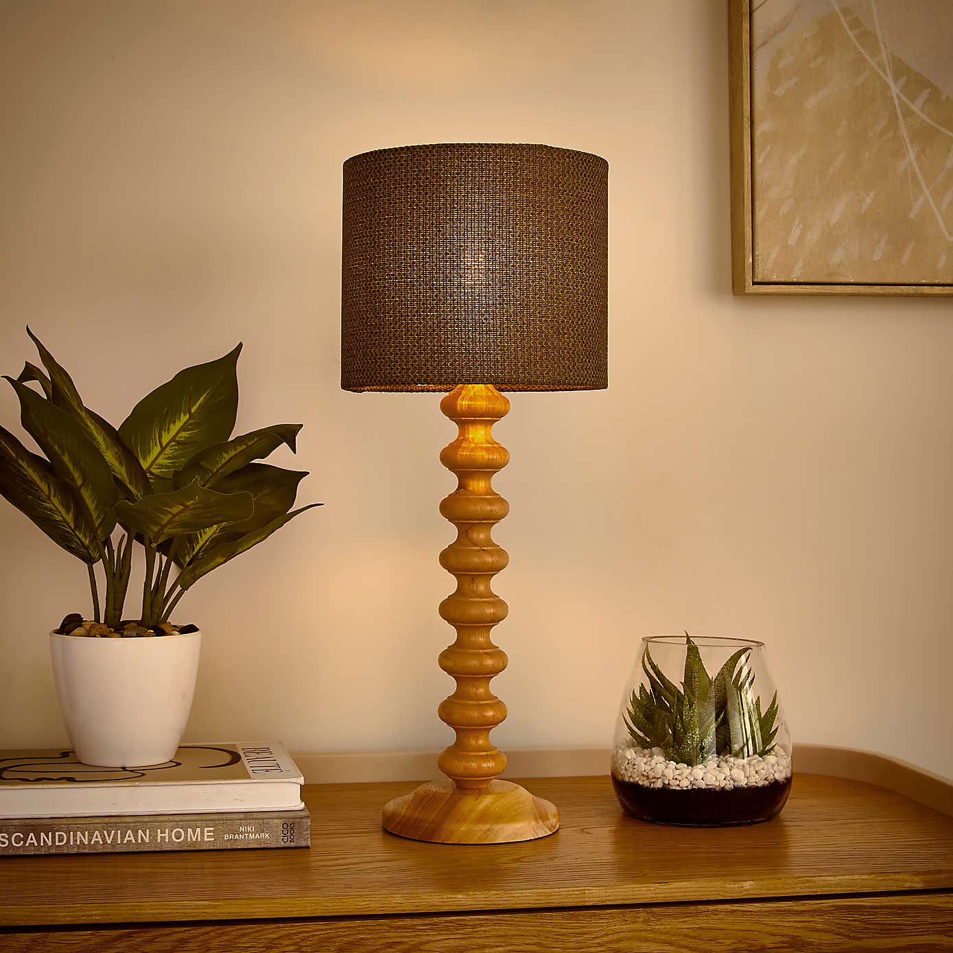 Barkweave Easy Fit Drum Lamp Shade