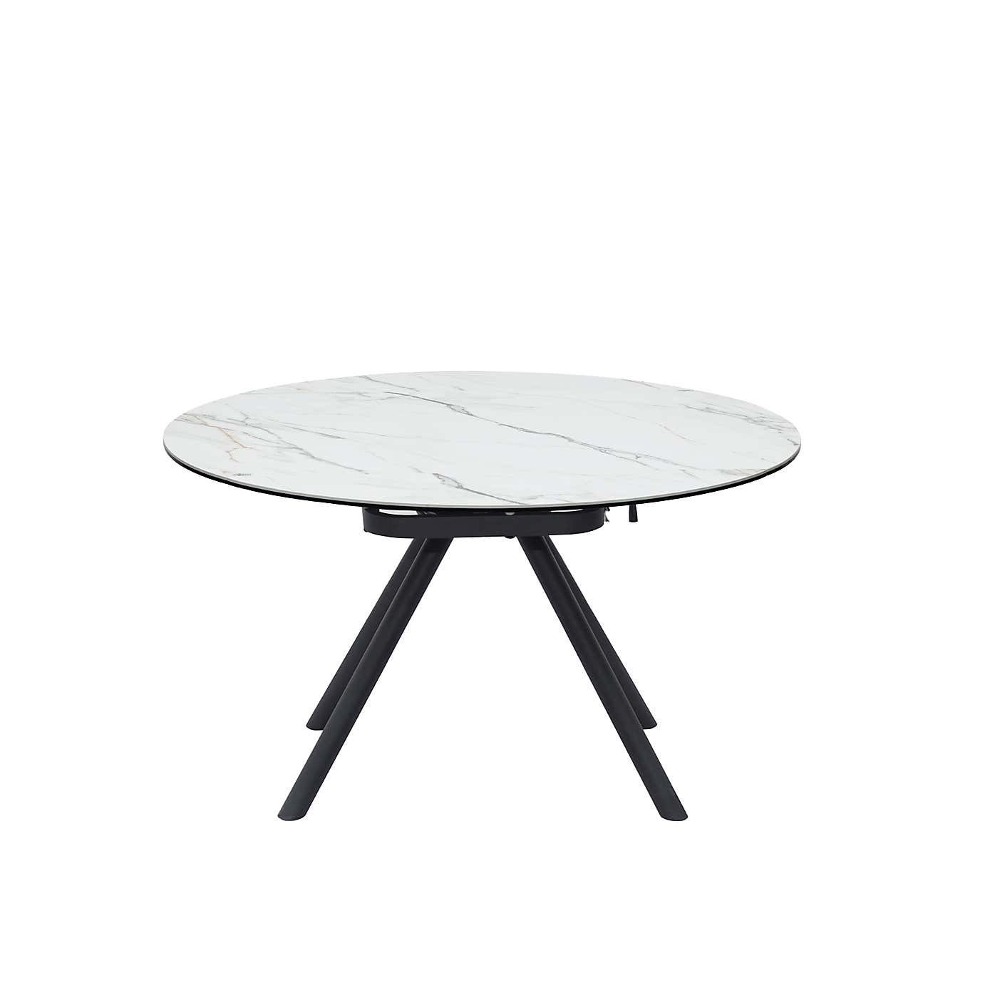 Indus Valley Camden Extendable 4-6 Seater Round Ceramic Rounded Legs Dining Table