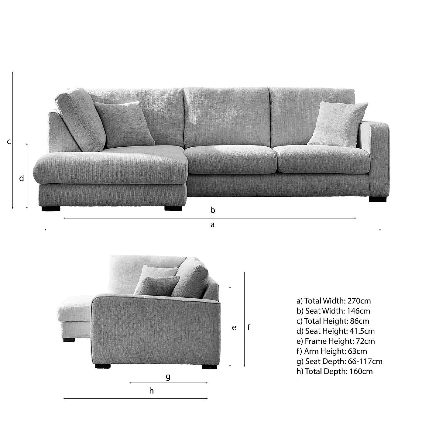 Carson Chunky Chenille Right Hand Corner Sofa