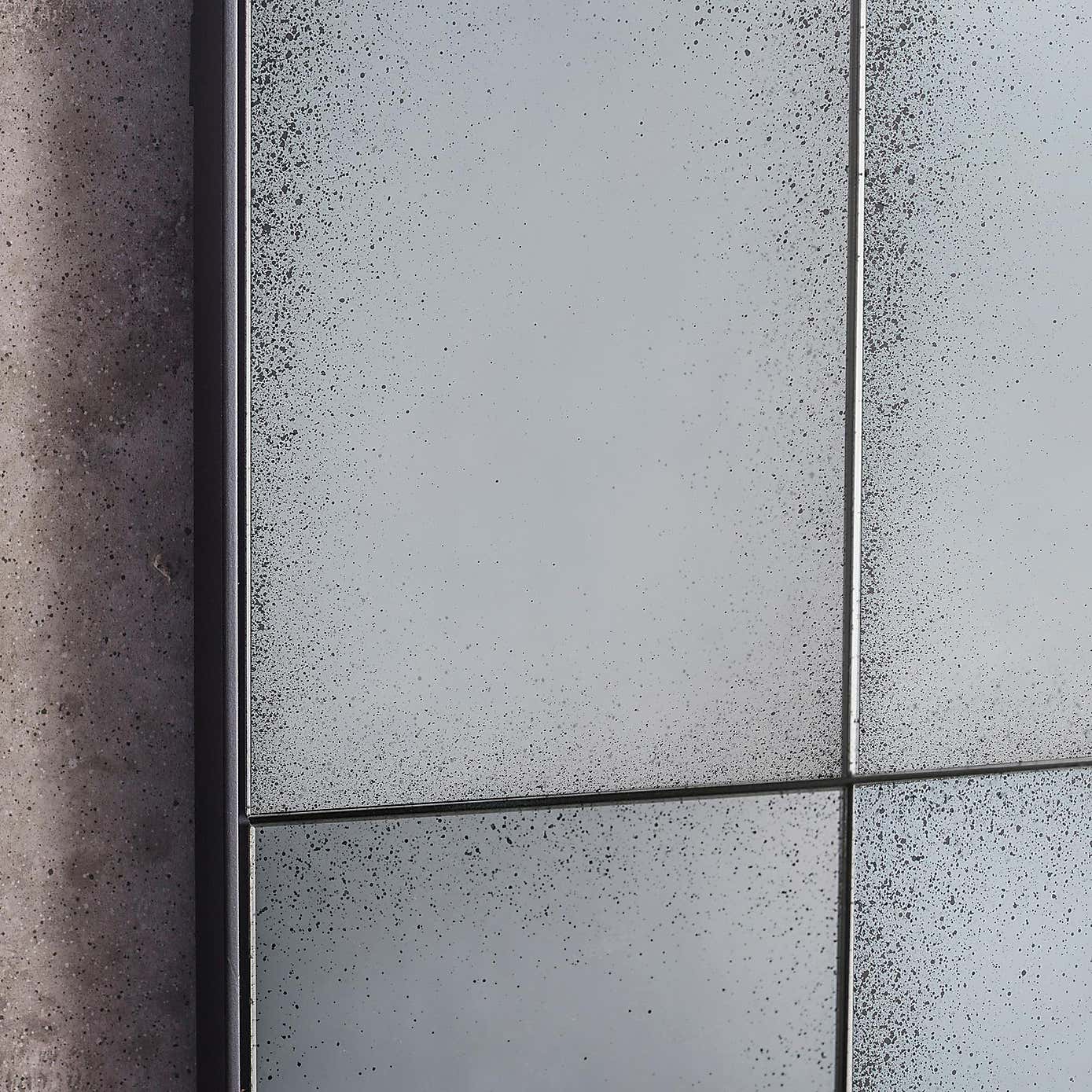 Loretto Window Distressed Rectangle Full Length Wall Mirror