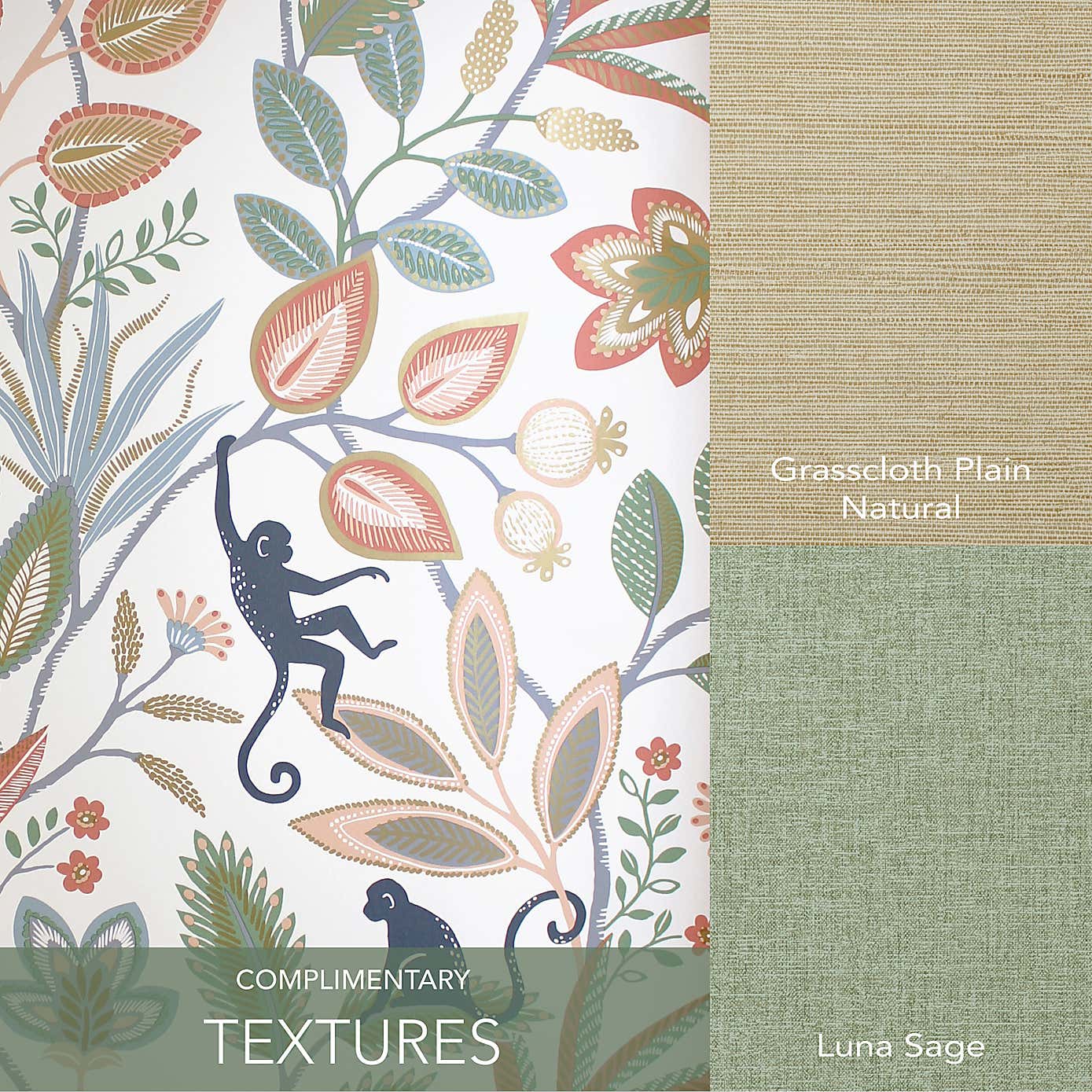 Monkey Walk Ochre Wallpaper