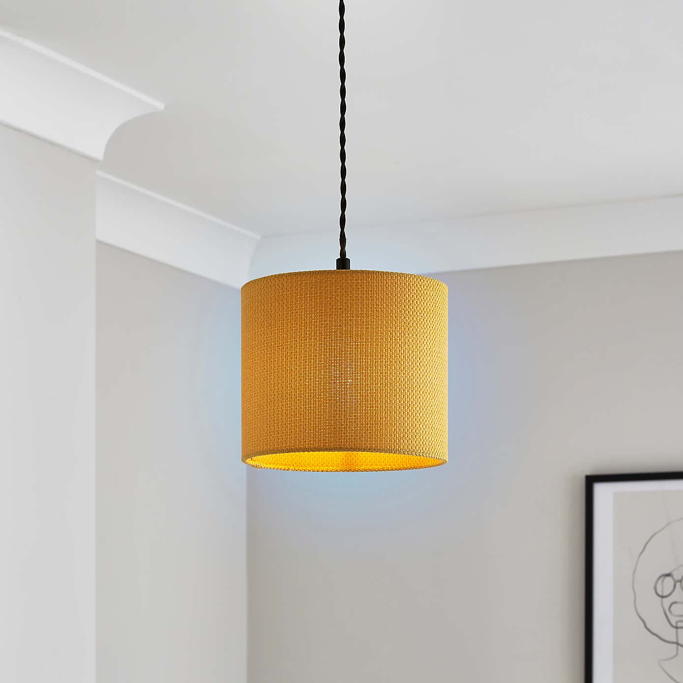 Barkweave Easy Fit Drum Lamp Shade